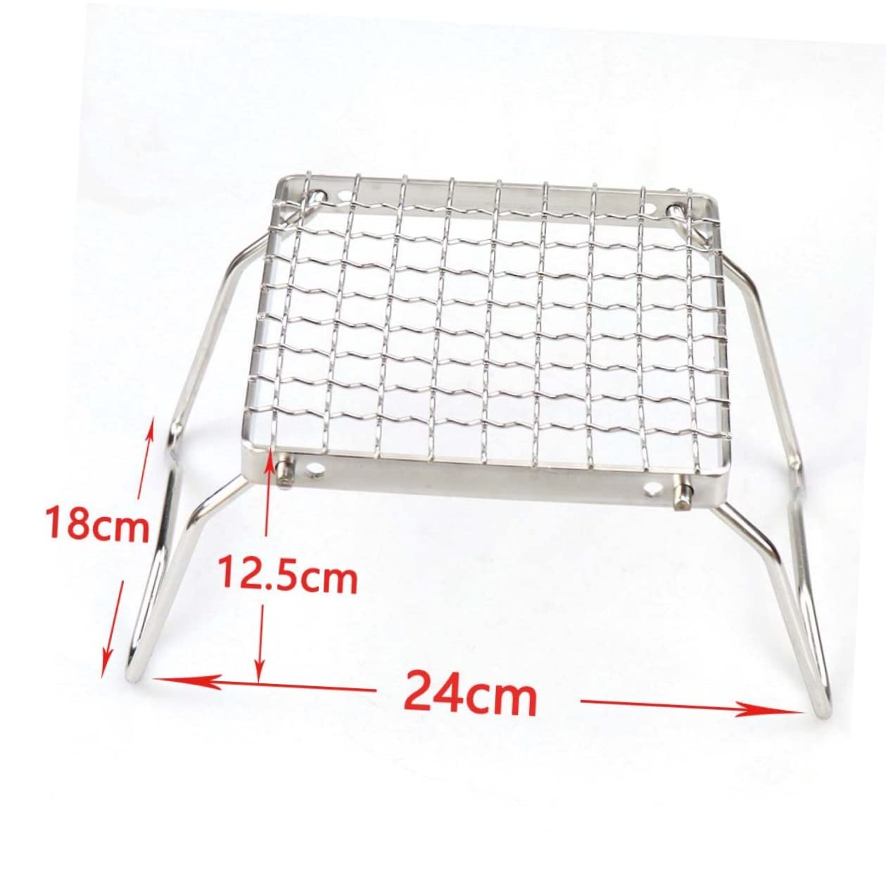 Outanaya 1Set Folding Outdoor Barbecue Grill Rack Stainless Steel Camping Grill for Picnic Fishing and Travel Space Saving Design Fire Resistant Easy to Use Durable Bbq Grate