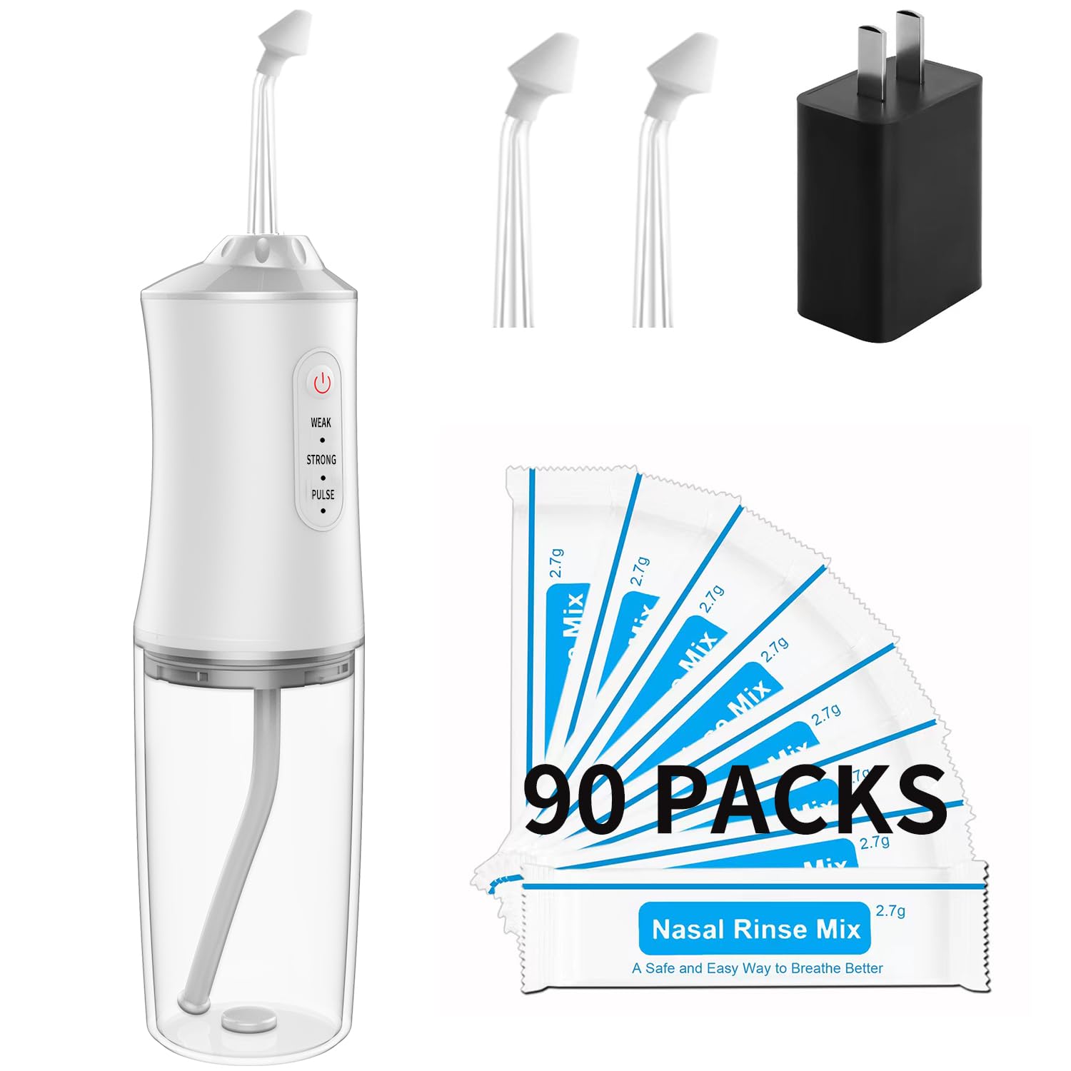 Buy Electric Cordless Nasal Irrigation System with 90 Saline Packets