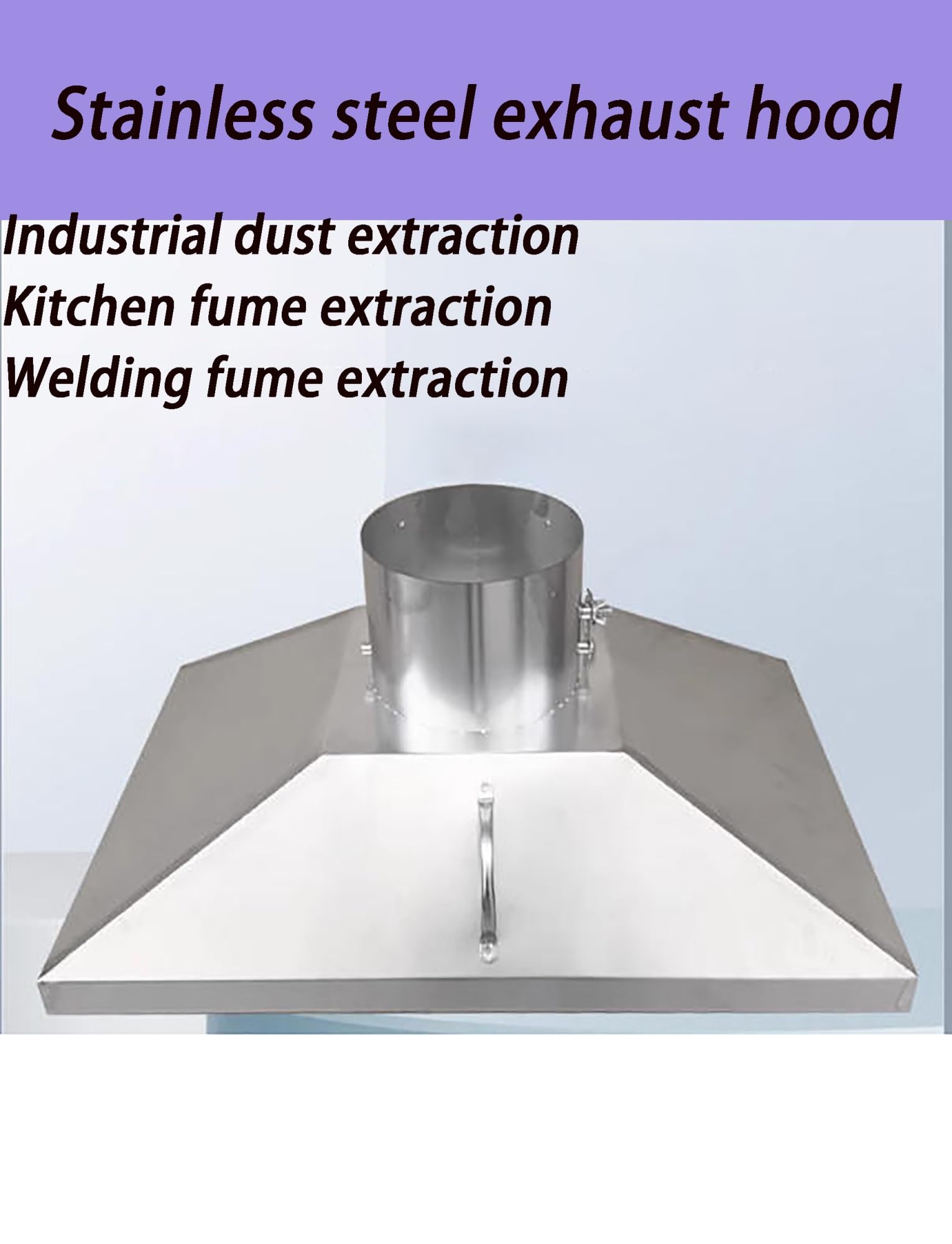 Hotte aspirante carrée en acier inoxydable - Collecteur de fumée industriel for le soudage, la découpe laser et l'extraction de poussière(23.6x15.8"/600x400mm)