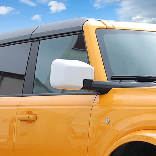 Miniatura 7 de Cubierta de espejo lateral Bronco para Ford Bronco 2021 2022 2023, accesorios exteriores blancos 2 piezas (para espejo sin luz y no para deporte)