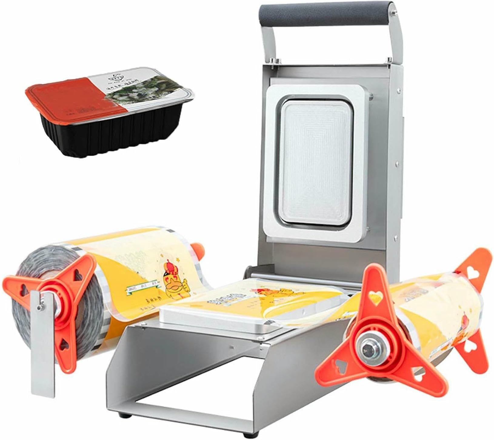 Macchina per sigillare alimenti, sigillatrice a caldo in acciaio inossidabile per scatole da asporto, torte, bento, verdure - Soluzione di imballaggio a pressione manuale