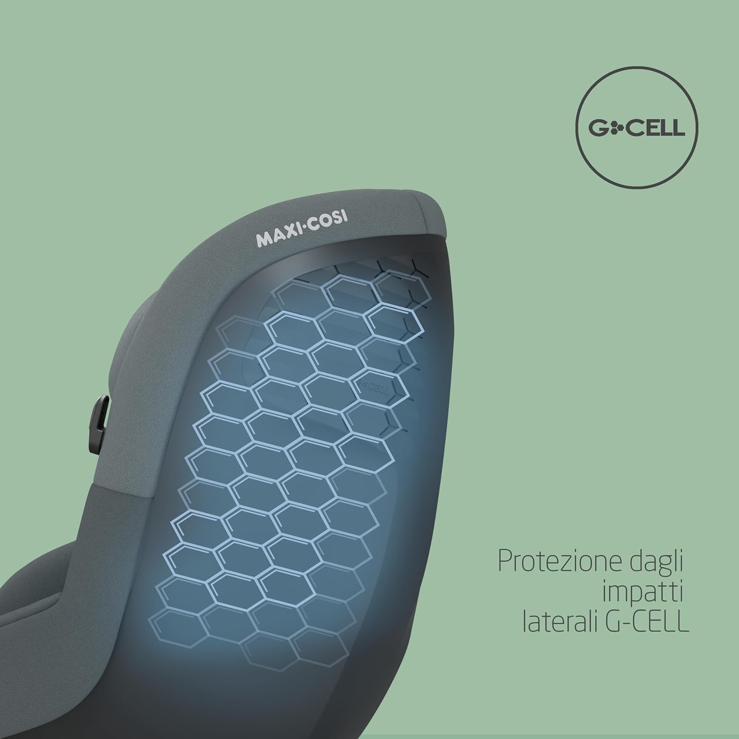 Maxi-Cosi Pearl S i-Size, Seggiolino Auto per Bambini 3 mesi-4 anni, 0-18 kg, 61-105 cm, Seggiolino Auto Neonato Reclinabile 5 Posizioni, Cinture Easy-in, Protezione G-CELL, Tonal Graphite