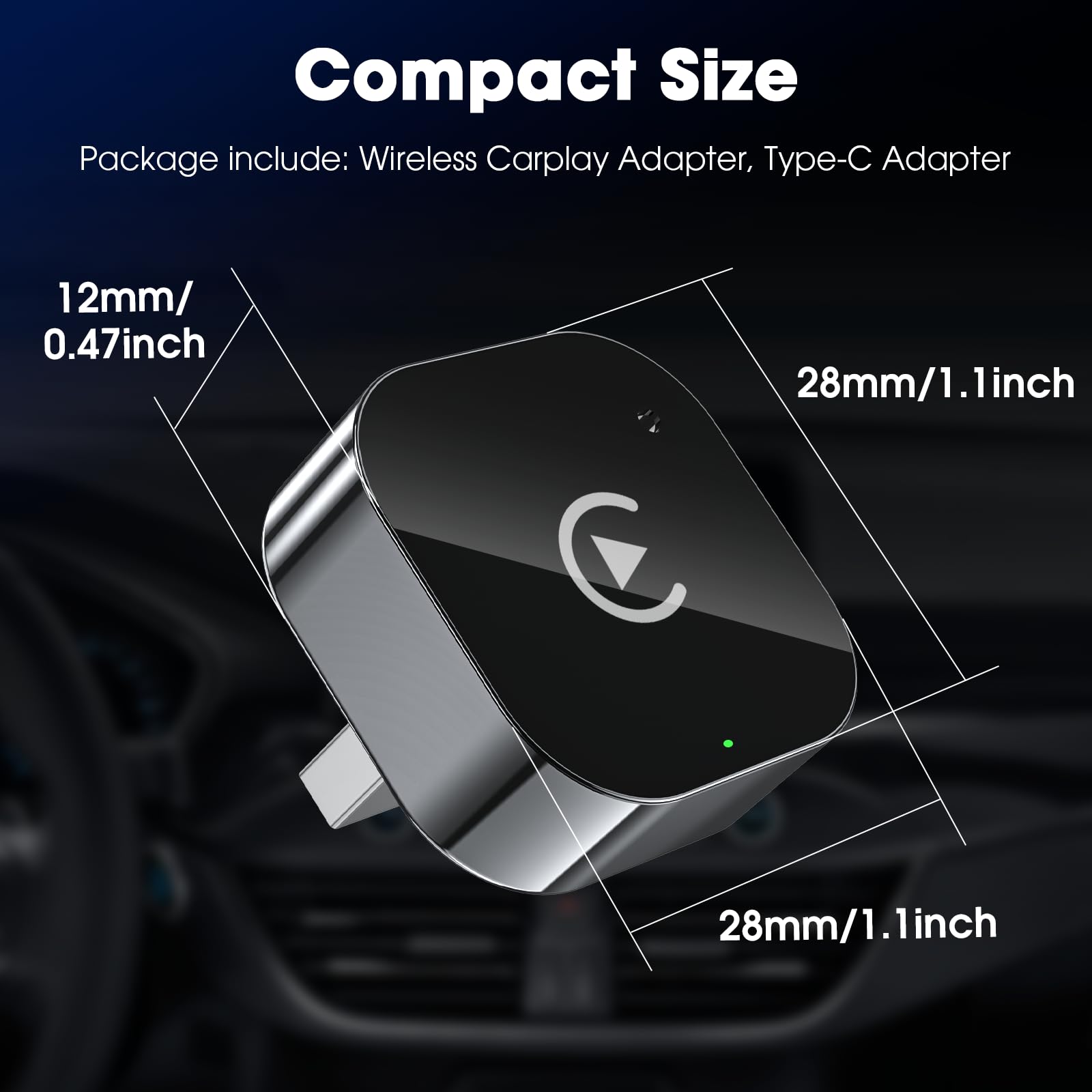 Wireless CarPlay Adapter, 2025 Upgraded 2-in-1 Mini Size CarPlay & Android Auto, Convert Wired To Wireless With USB & Type-C, Plug & Play, Stable Control & No Delay Car Play With