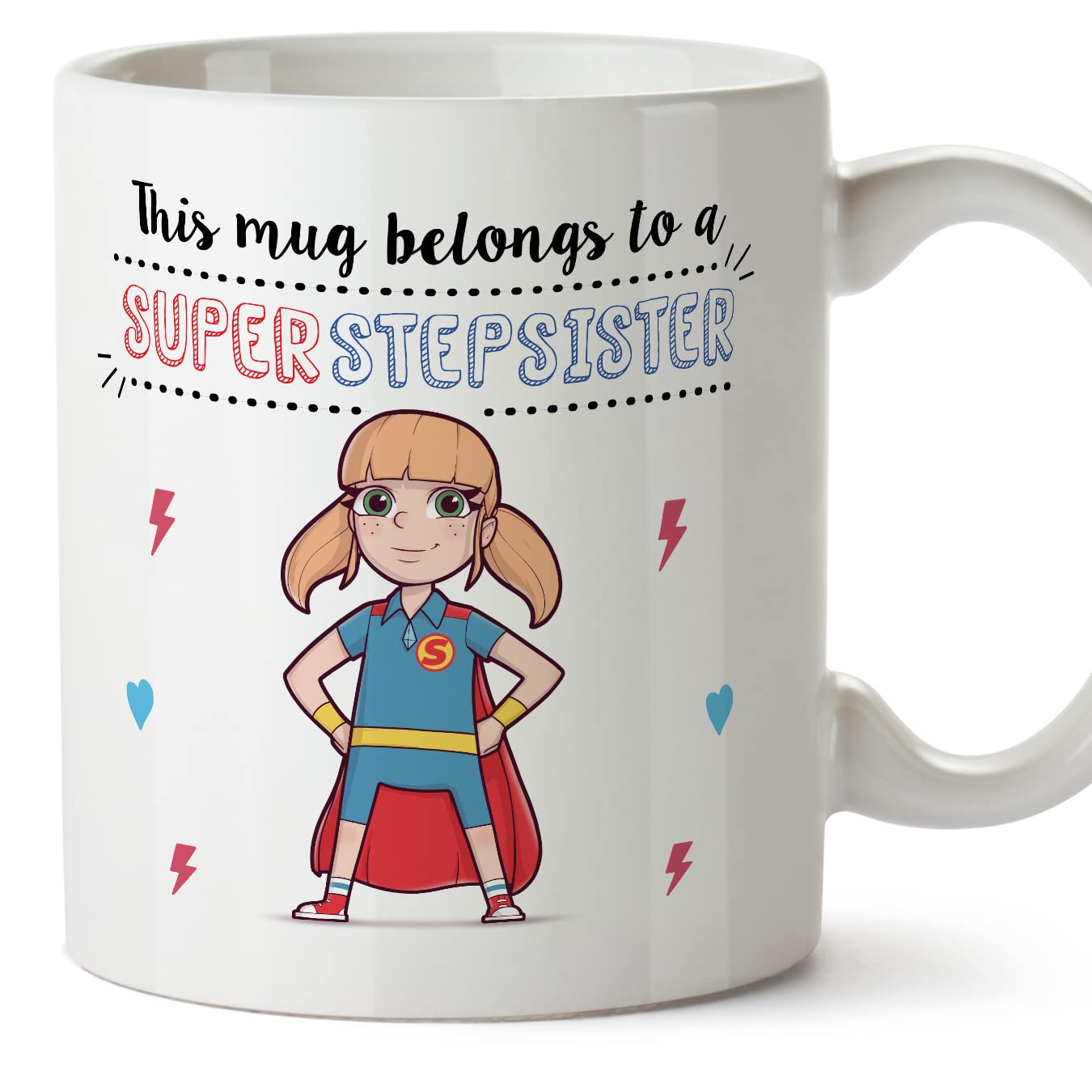 MUGFFINS Stepsister Mug - in English - Super Family - Funny Gift - Ceramic 11oz Mug
