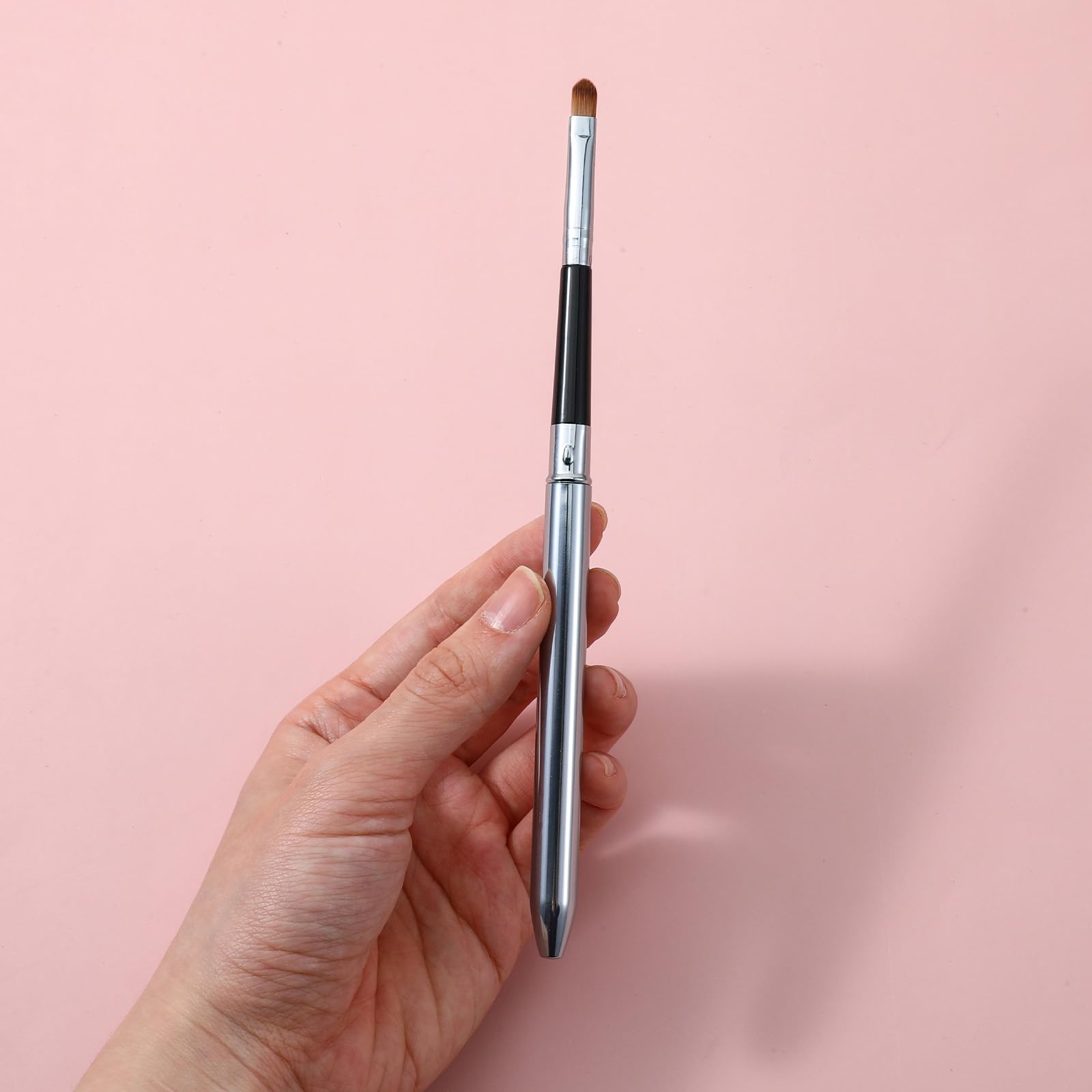Lot de 6 pinceaux à lèvres rétractables pour rouge à lèvres avec capuchon argenté pour maquillage précis des lèvres pour femmes et filles