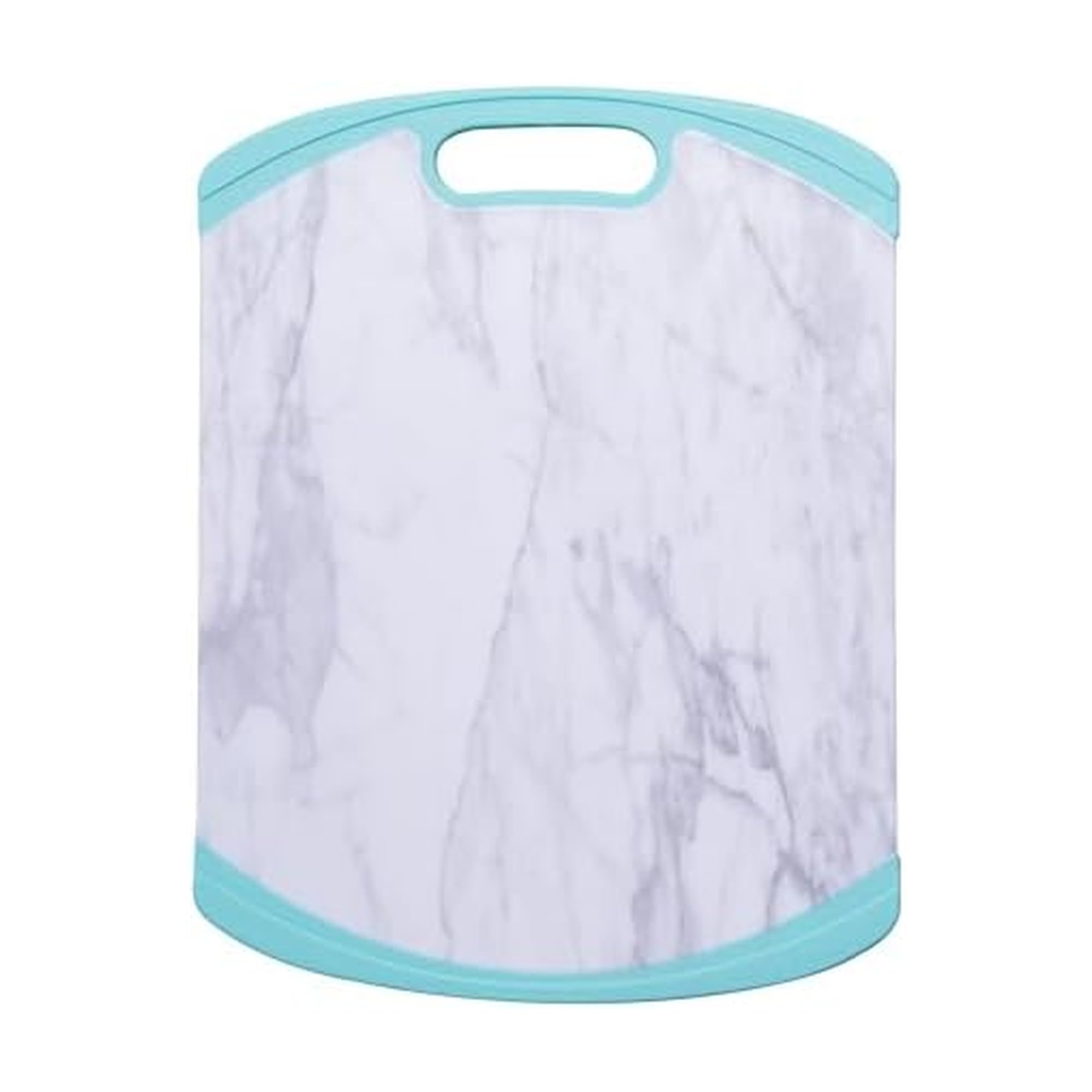 Farberware Plastic Cutting Board with Aqua Nonslip Edges and Stylish Marble Pattern - Dishwasher Safe Kitchen Essential for Everyday Use - Durable Poly Material, Food-Safe, Easy to Clean