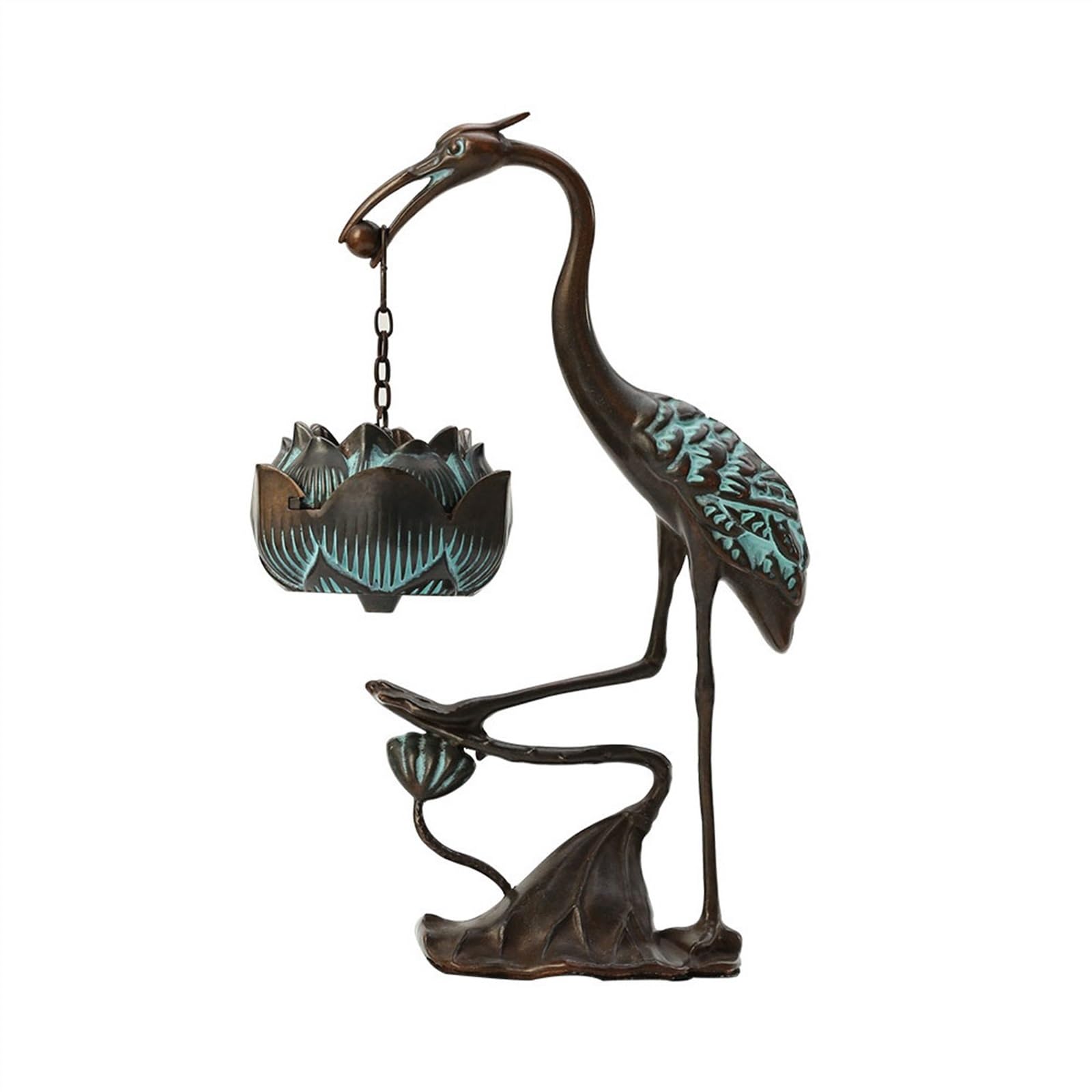 Incense Ash Catcher Creative Decorative Decorations With Exquisite Crane Shaped Reverse Flow Incense Burner Hanging Lotus