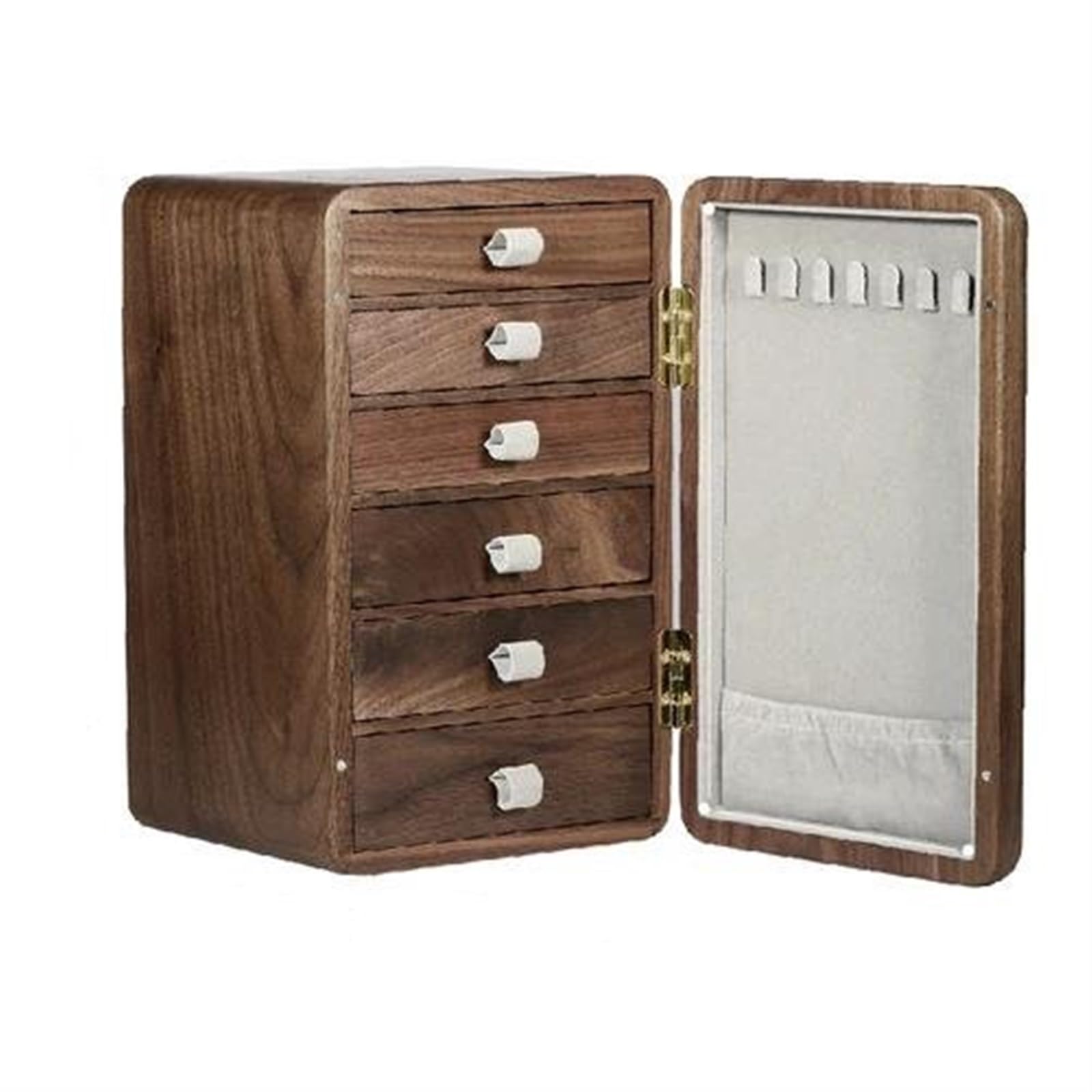 Halskette Organizer Massivholz Uhren Schublade Aufbewahrungsbox Ohrringe Halskette Schmuck Hülle Make-up-Tisch mehrschichtige Displayregale Organizer Ohrring Juwely Box Halskette Schmuckschachtel (B