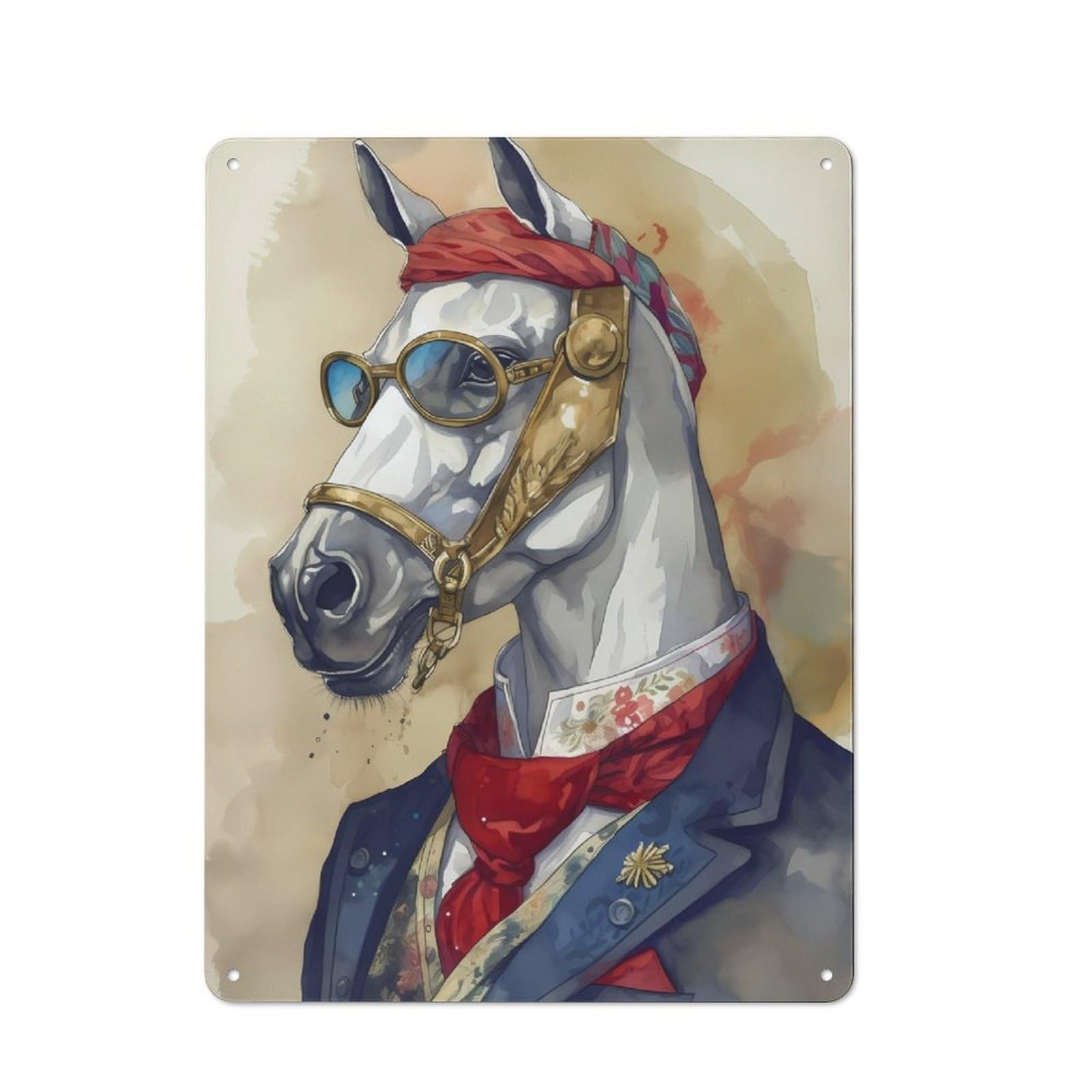 Bistro Style Horse Fantasyland Decorative Metal Plaque 40x30cm, Bistro Wall Plaque for Tea Room, Shop Wall Or Breakfast Area