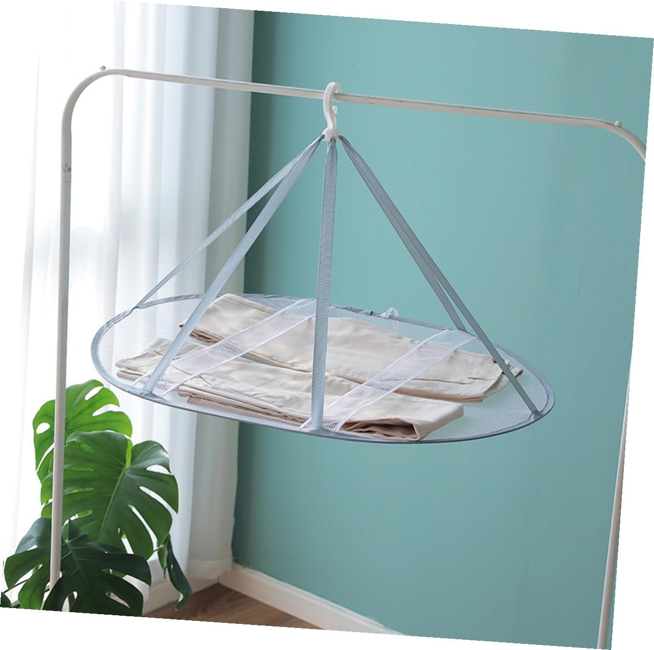 Unomor 3pcs Mesh Clothes Drying Basket Set for Socks and Sweaters, Household Laundry Storage Hangers with Flat Air-Dry Design, Stackable Laundry Organizer for Indoor and Balcony Use