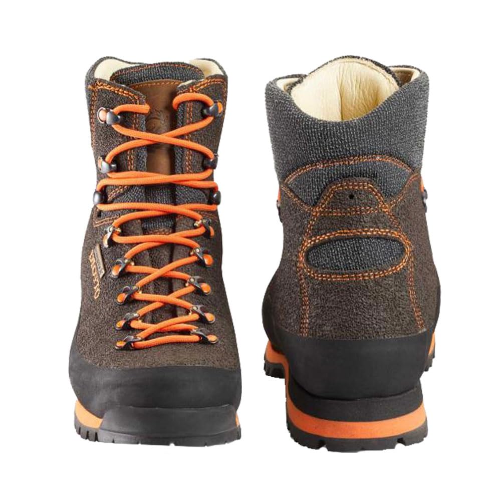 DIOTTO Botas de caza y trekking BECCACCIA PRO, de piel natural hidrofugada, con acabados y cordones naranjas de alta visibilidad