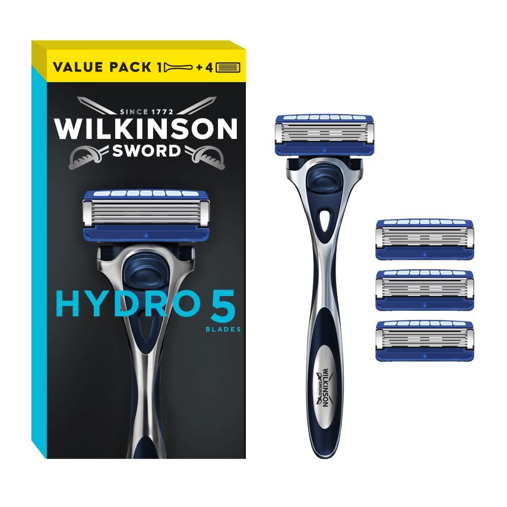 Hydro 5 Razor For Men, Carbon Coated Blades, Hydrating Gel & Precision Trimmer, Razor + 3 Razor Blades WINNER OF THE WHICH? BEST BUY AWARD