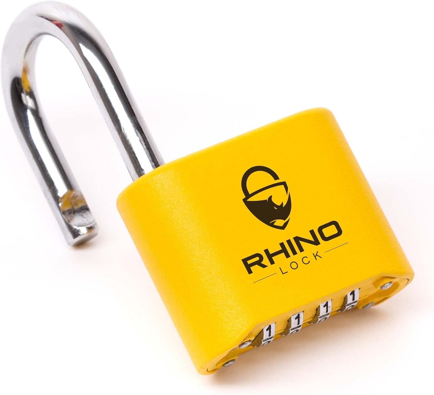 Rhino Lock Secure Lock Yellow 4 Digit Combination Padlock for Gym