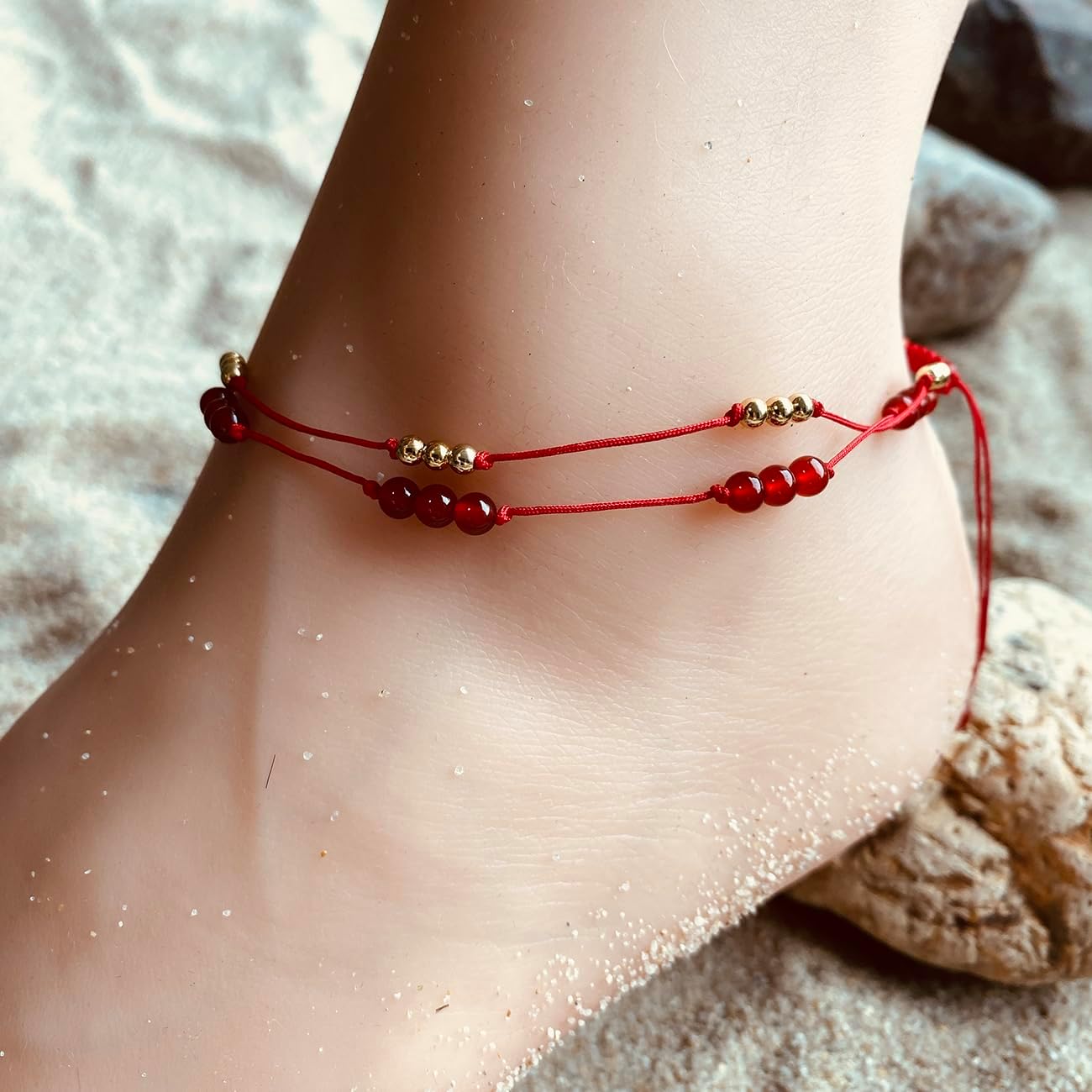 7 Chakra Ankle Bracelets for Women Double Layer Bracelet Healing Crystals Anti Anxiety Crystal Beads Bracelet Bring Good Luck - Image 5