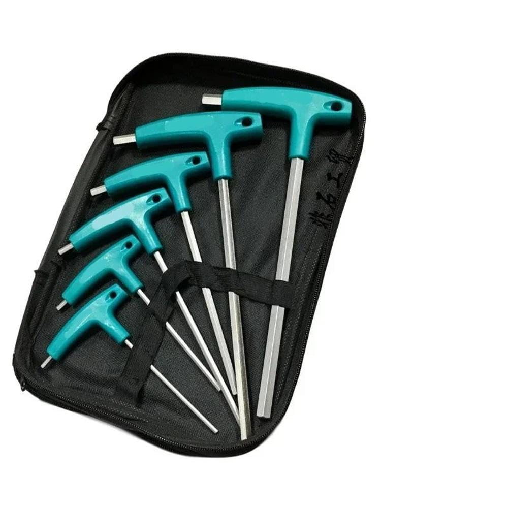 6/9 Piece T-Handle Allen Key Wrench Set con sacchetto di stoccaggio, Hexagon Screwdriver Kit per la riparazione domestica(6Pcs)