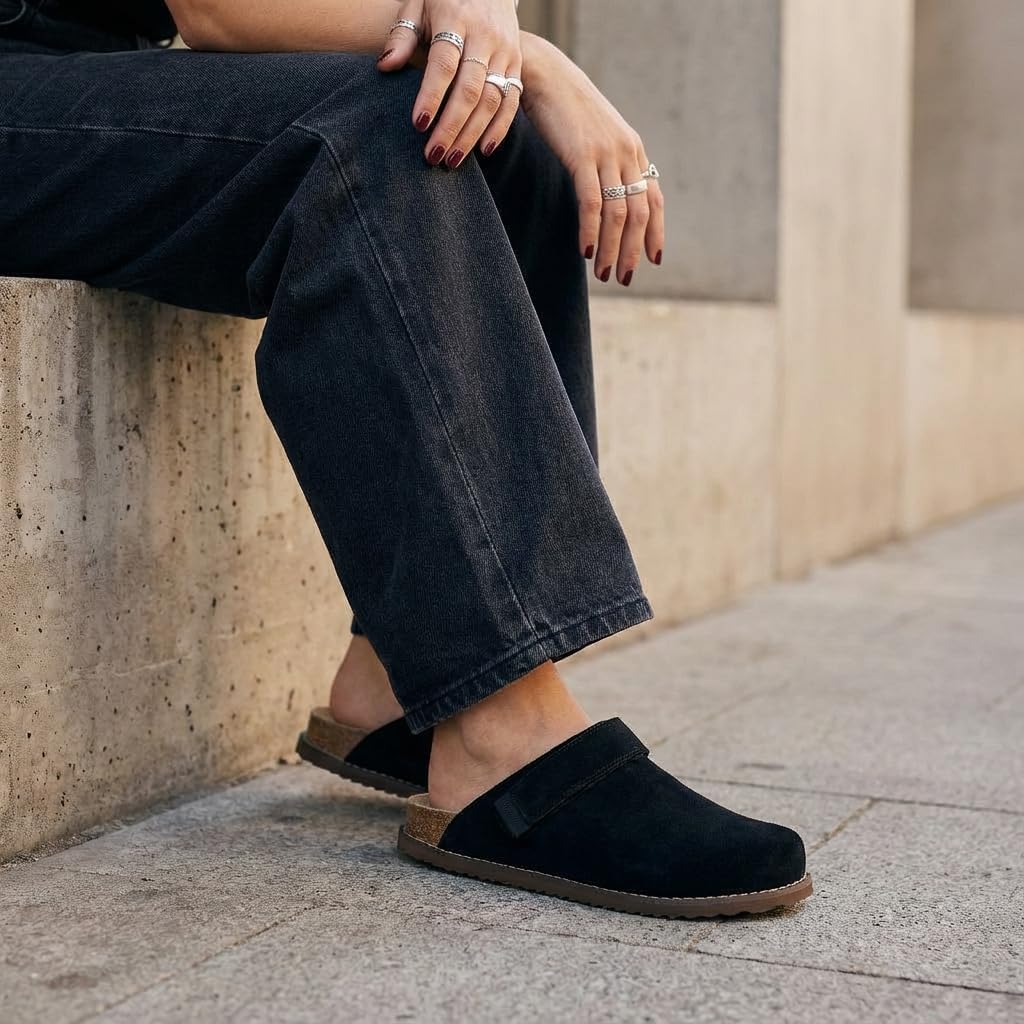 CUSHIONAIRE Boulder Genuine Leather Clogs for Women, Adjustable Swivel Back Strap Slip On Womens Shoes with Memory Foam Footbed - Image 7