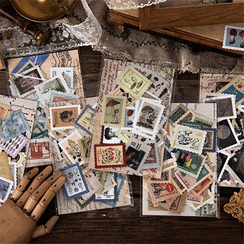 46 pçs vintage série de museu adesivos autoadesivos retrô carimbo plantas flores diy scrapbook decor