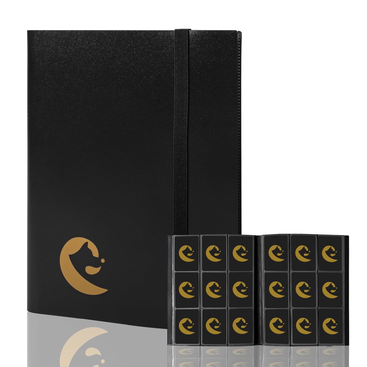 efunkdog Card Binder, 9 Pocket Trading Card Album Folder, 396 Side Loading Pocket Binder for TCG, Sport Cards (Black)