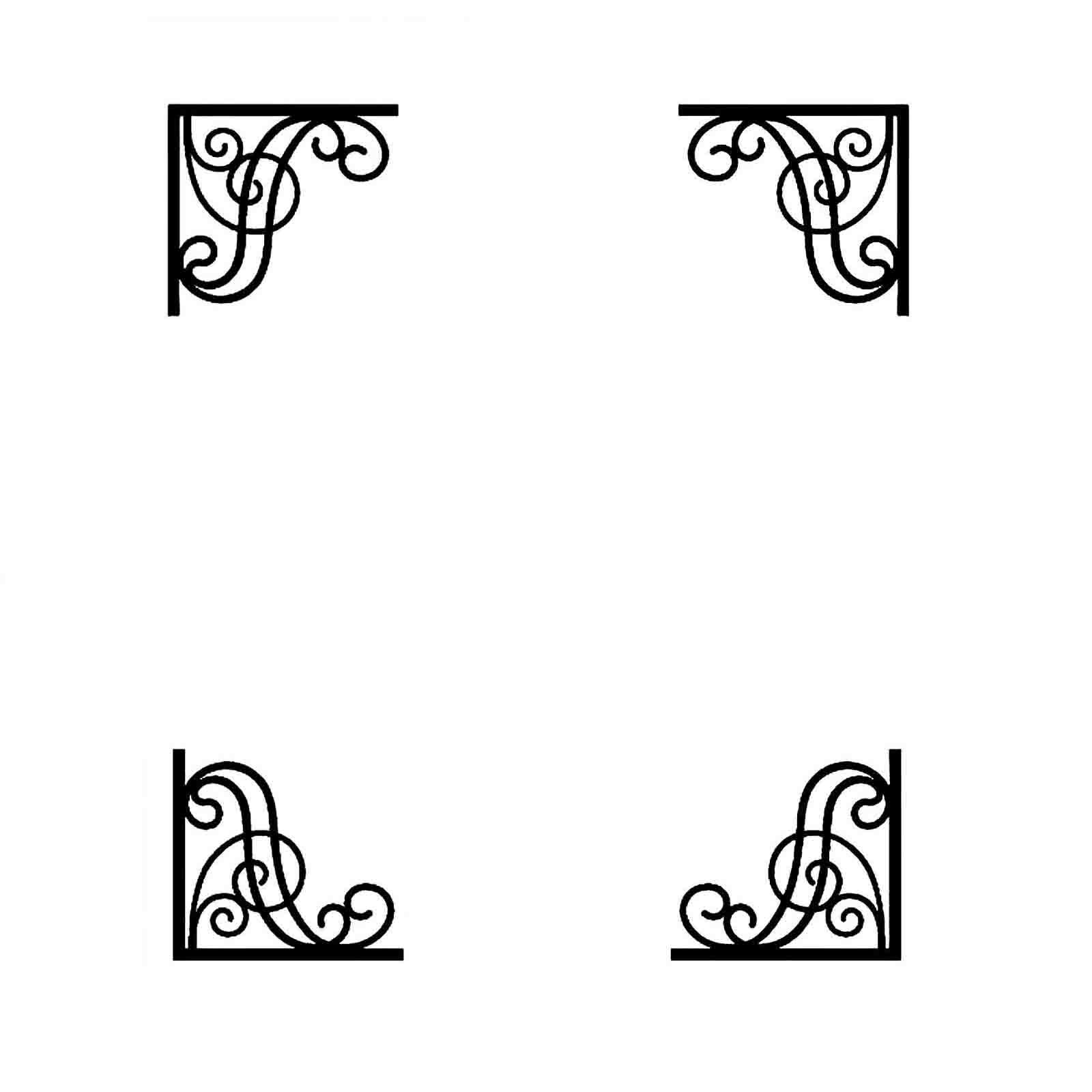 4 X Cut Vinyl Decal Stickers for Mirror Frame Corner Wall Decoration Room Art