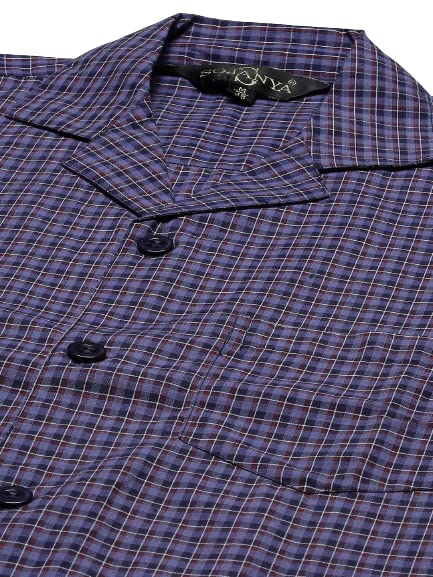 Image of SOJANYA (Since 1958 Men's Cotton Checked Nightsuit Set