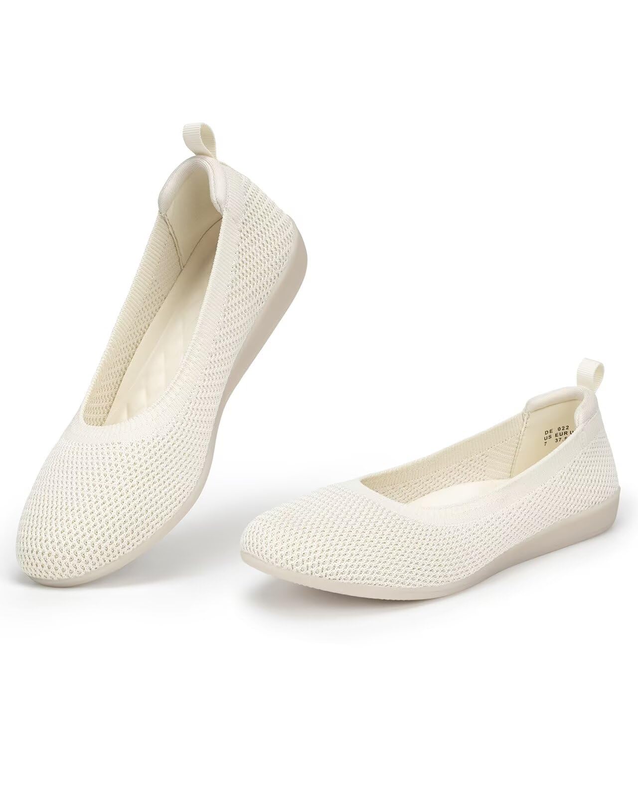 Women's Ballet Flats Knit Dress Shoes Soft Work Comfort Ballerina Slip-on Walking Shoes with Arch Support