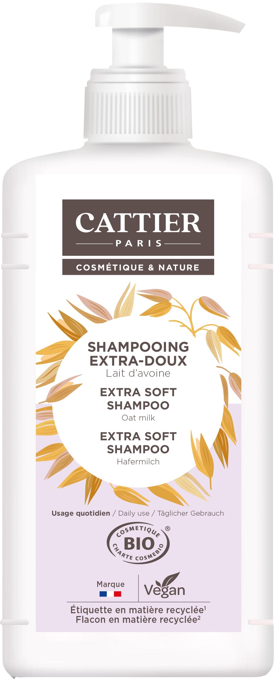 Cattier - Shampooing Extra Doux Usage Quotidien - 1 Litre