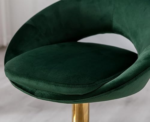 Miniatura 7 de Juego de 2 taburetes de bar giratorios de terciopelo, modernos taburetes de bar ajustables de altura de mostrador, sillas de isla acolchadas