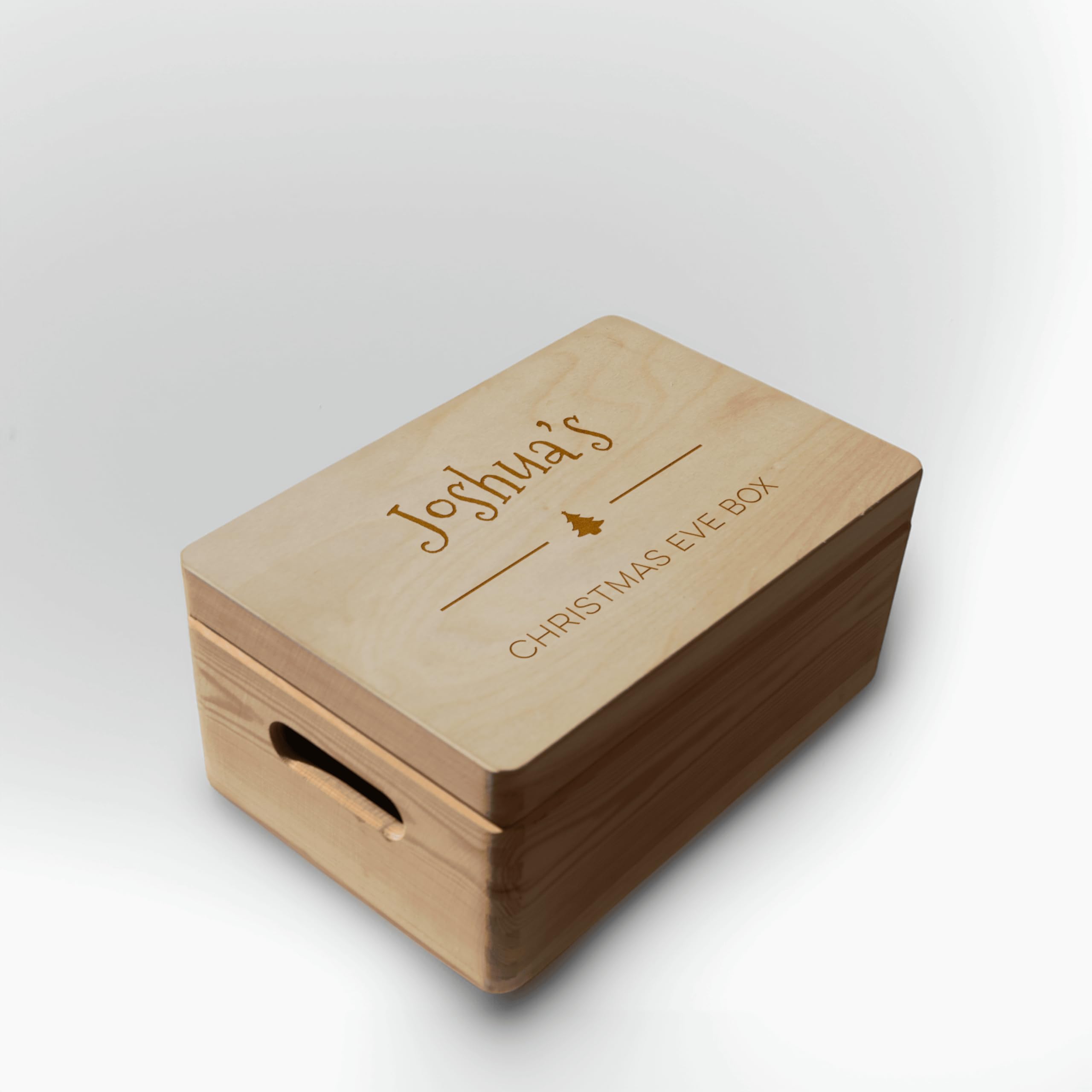 Personalised Laser Engraved Solid Pine Wooden Christmas Eve Box Xmas (Design 2)