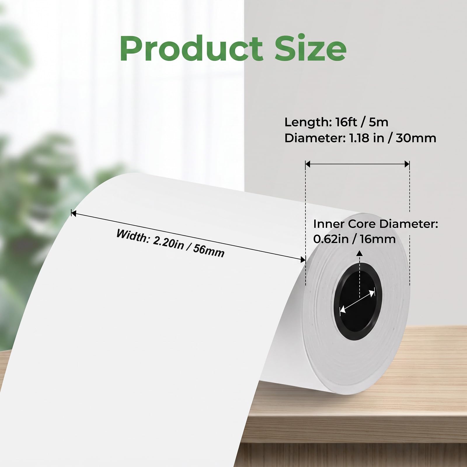 aokur 10 Thermorollen 50mm x 30mm, Thermopapier Bonrolle Thermal Cash Register POS Receipt Paper For Mobile 58mm 30mm Mini Printer