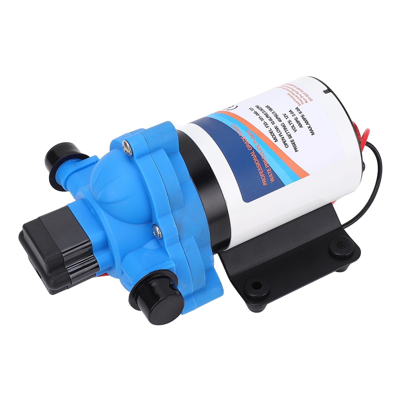 RiToEasysports Pompa Wodna do Pojazdów Kempingowych 12 V DC Samozasysająca Pompa Membranowa 3,0 GPM 45 PSI Miedź Nylon Guma Automatyczne Uruchamianie Stop Niski Poziom Hałasu dla Jachtu Morskiego RV