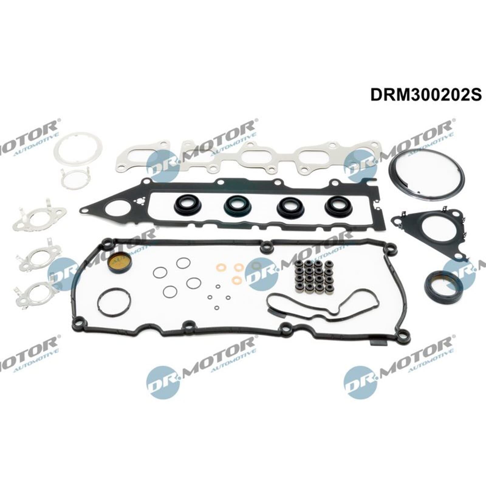 DR.MOTOR AUTOMOTIVE DRM300202S Kit guarnizioni motore con guarnizione cappa testa del cilindro con guarnizione tenuta stelo valvola senza guarnizione testata con paraolio-albero a camme con