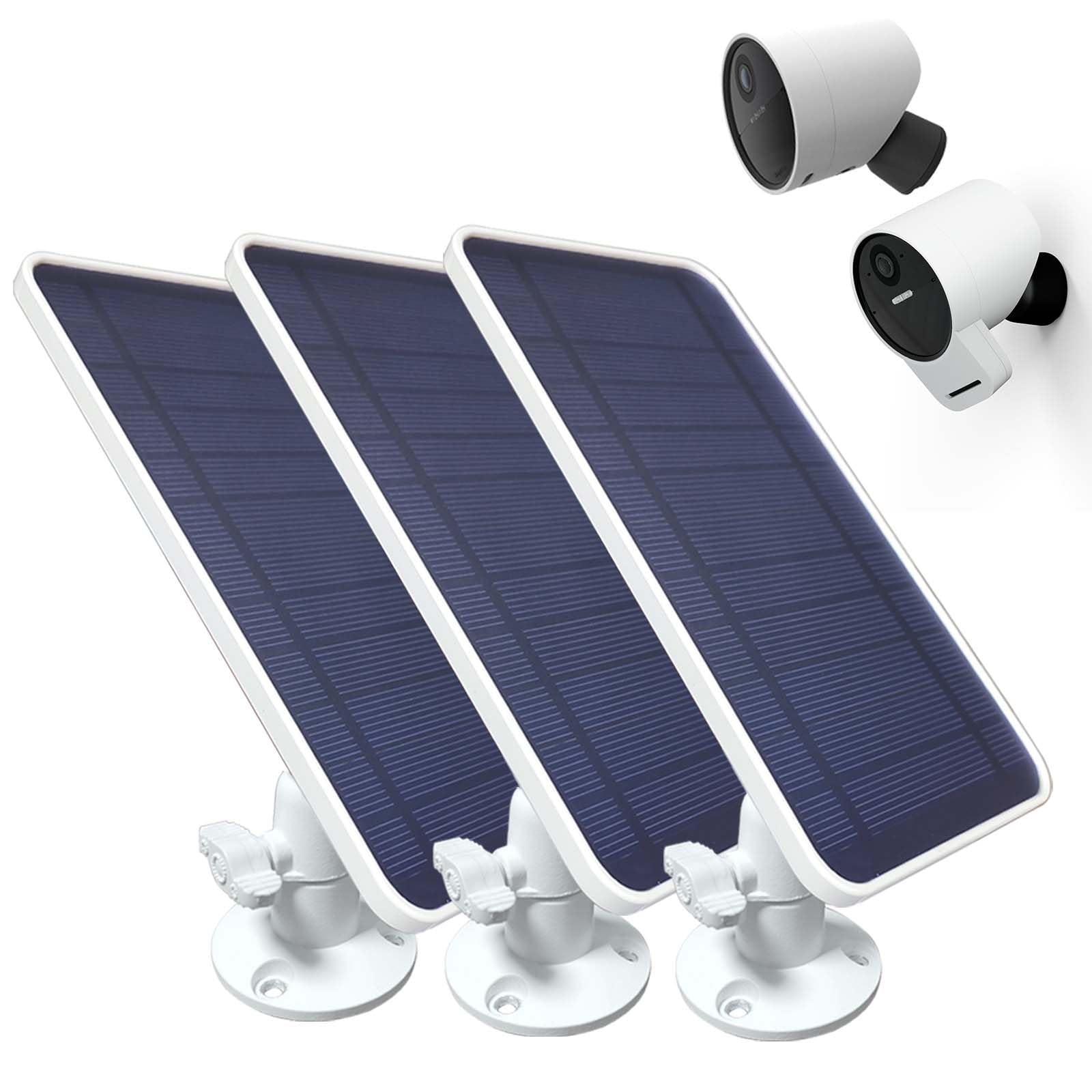 DIANMU Pannello solare per telecamera di sicurezza esterna SimpliSafe & Series 2, con cavo resistente alle intemperie da 4,5 m e supporto regolabile in lega di alluminio (confezione da 3)