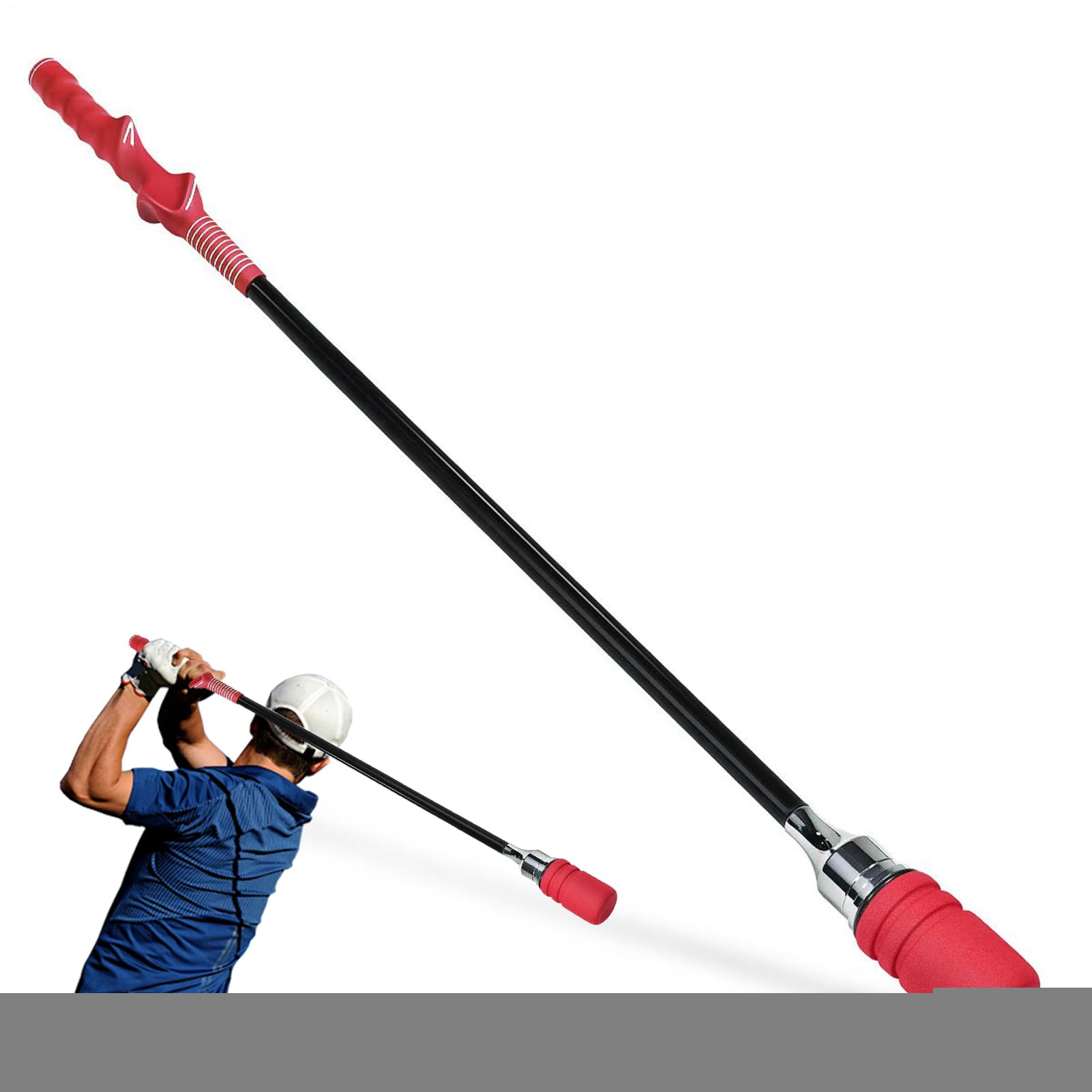 Golfschwung-Trainer, tragbar, Handpositionskorrektur, Sound-Feedback | Golf-Aufwärmübungsstab, Aufwärm-Trainingsgerät für Fitnessstudio, Zuhause, Outdoor, Hinterhof, Kurs, Fitnessübungen