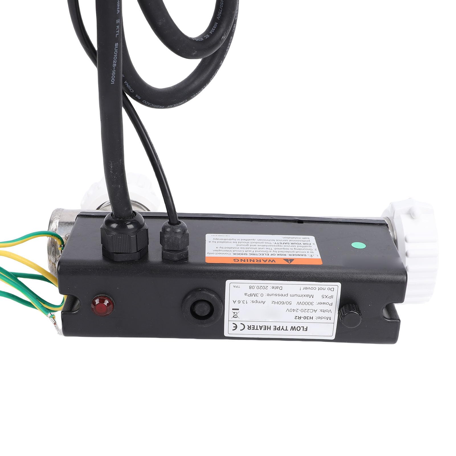 Pssopp Termostat Podgrzewacza Wody 3KW, Podgrzewacze Basenowe, Regulator Temperatury Wanny z Hydromasażem z wodoodpornością IPX5 do Przenośnej Wanny Basenowej i SPA do 1280L Termostat Podgrzewacza
