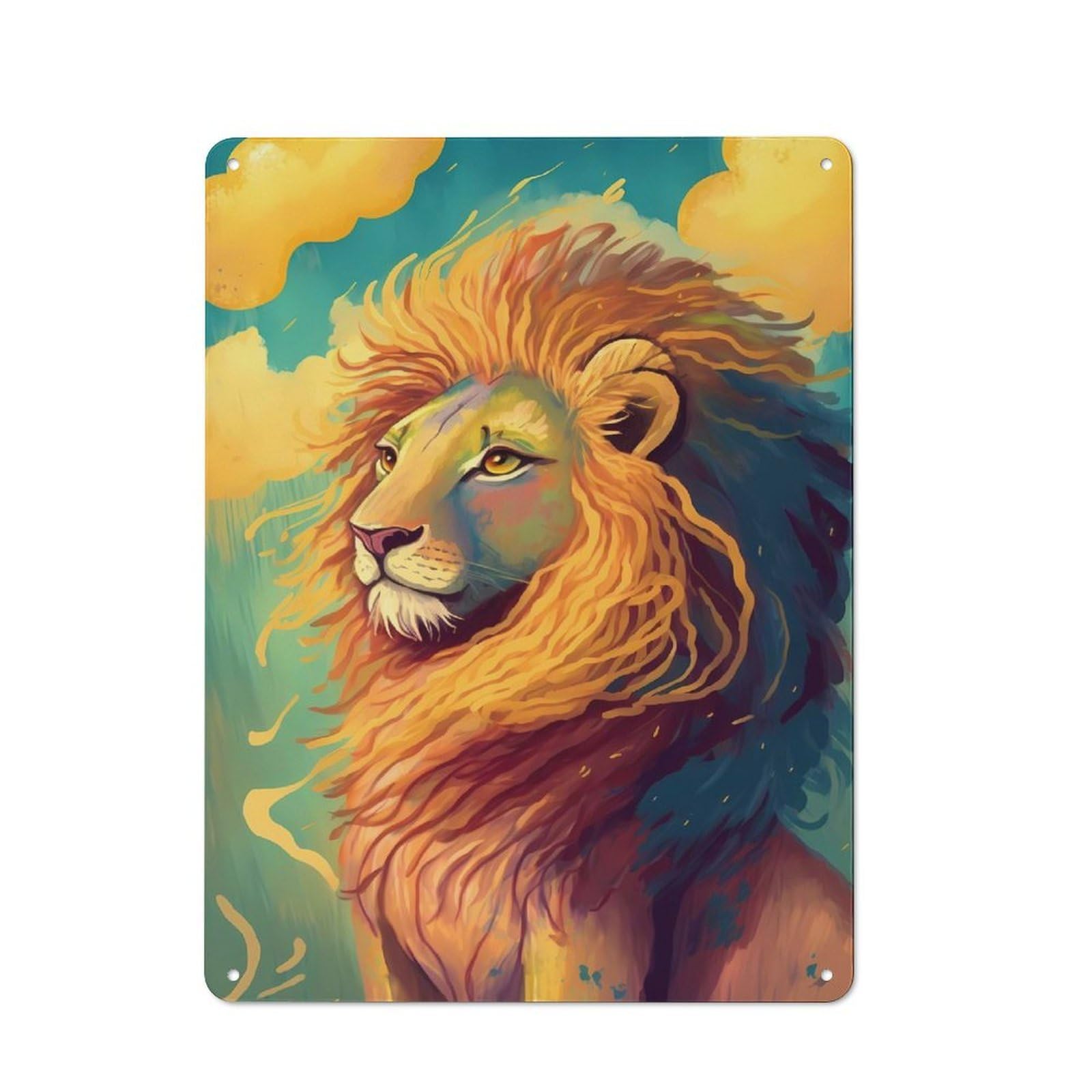 Junmoney Lion Fetching Vintage Tin Sign 40X30cm With For Workshop Wall, For Makers And Diy Enthusiasts, For Retro Home Interiors