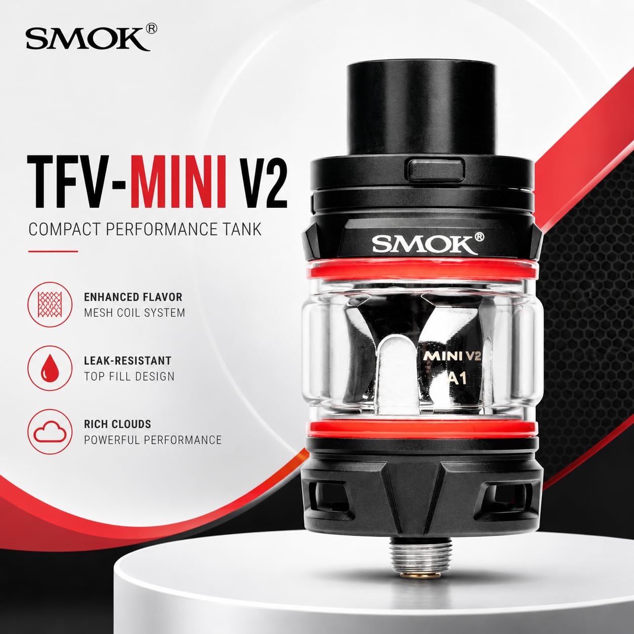 SMOK TFV-Mini V2 Vaping Tank, Unleash Flavor and Clouds, Works With Mini V2  Coils, 2mL Capacity, E Cigarette Tanks, E Cig Tops, SMOK Vaping Tanks, No  Nicotine (Black): Amazon.co.uk: Electronics & Photo