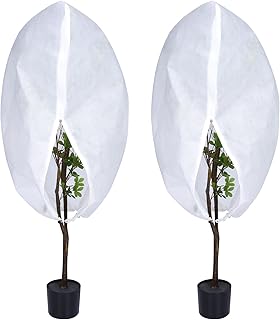Plant Fleece Frost Protection, Outdoor Plant Covers for Winter, Plant Fleece Jackets Garden Fleece Bags Protect Plants from Frost for Olive Tree (2 Pack, 80x100cm)