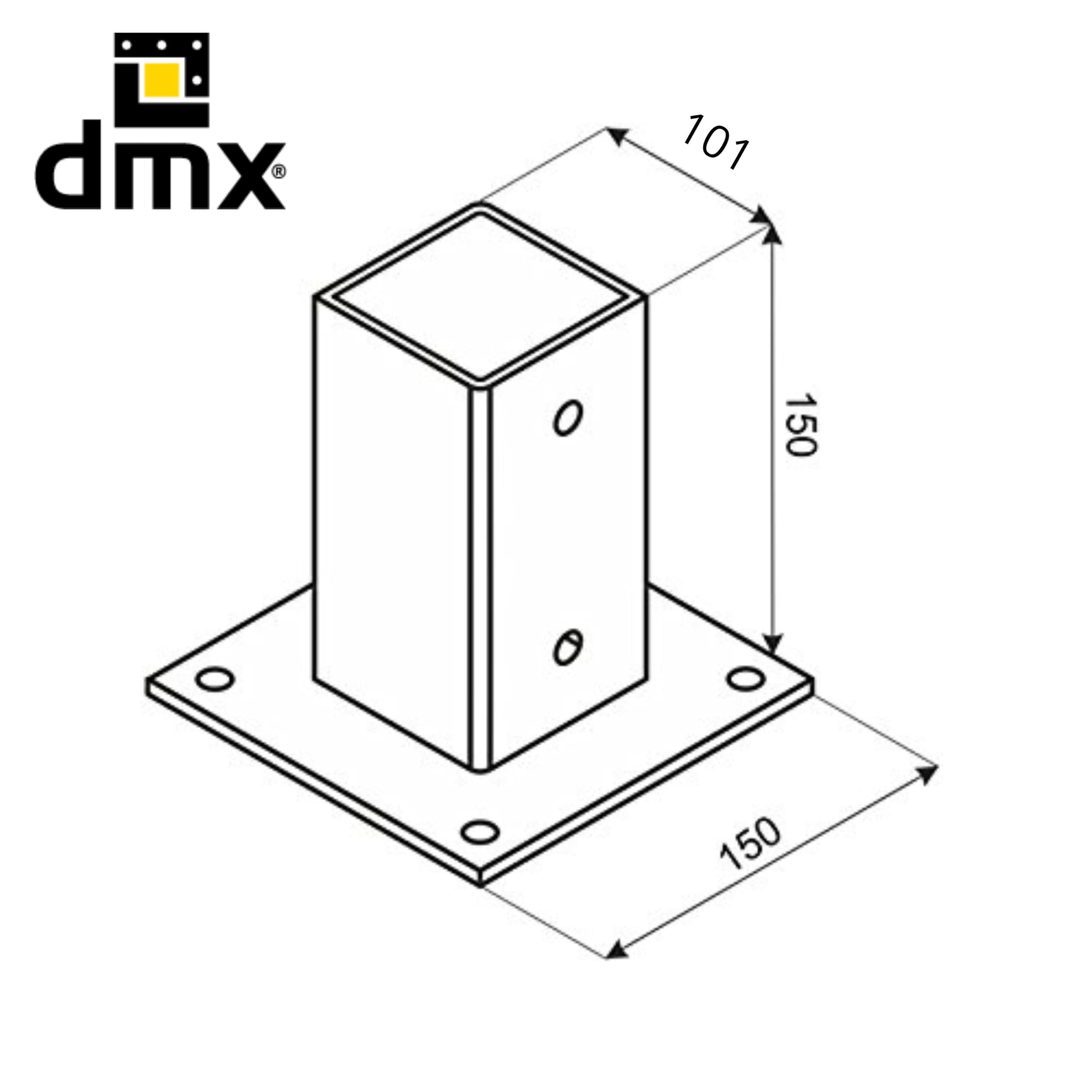 Douille à visser 100 x 100 mm - Douilles de sol pour poteaux en bois - Vis du support de poteau - Douille de sol avec plaque d'ancrage - Ancre - Chaussure de poteau galvanisée à chaud - Pied