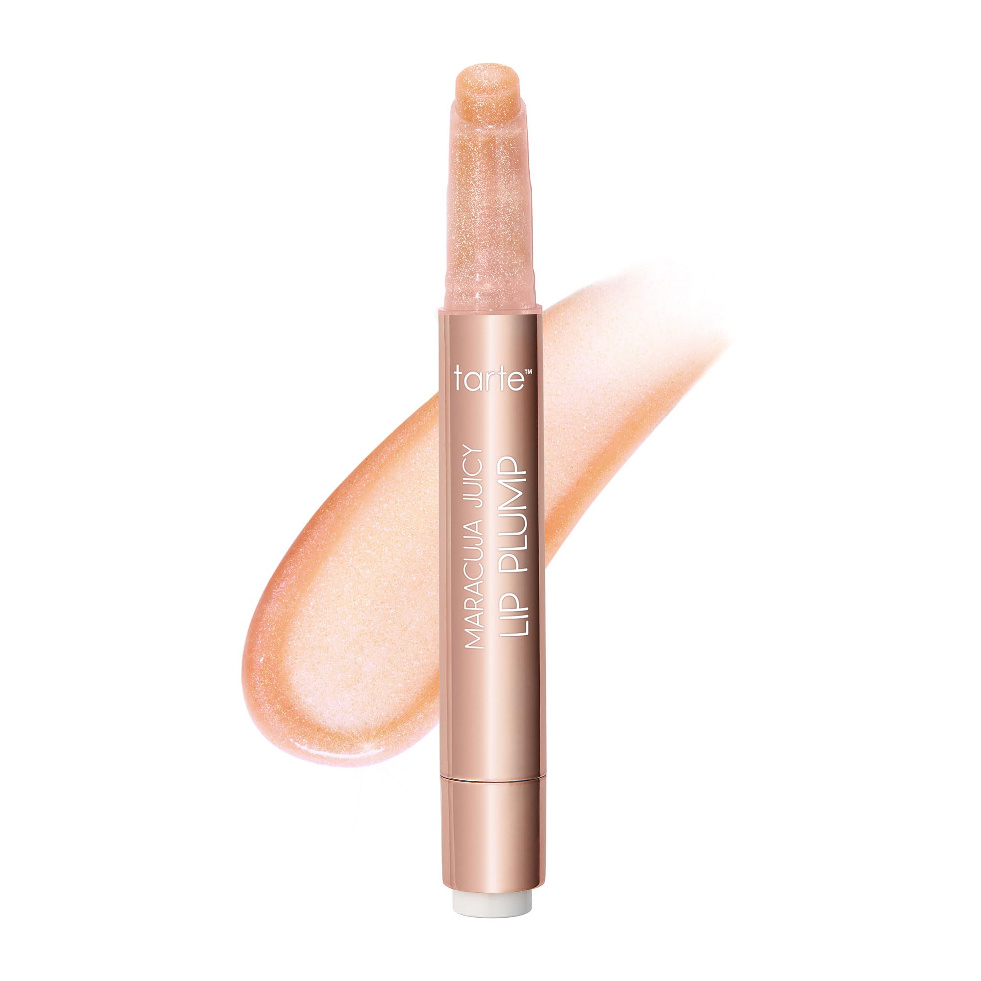 tarte maracuja juicy shimmer glass lip plump – Hydrating & Volumizing Lip Gloss Balm with Hyaluronic Acid & Vitamin E, Plumps & Moisturizes, Vegan & Cruelty-Free