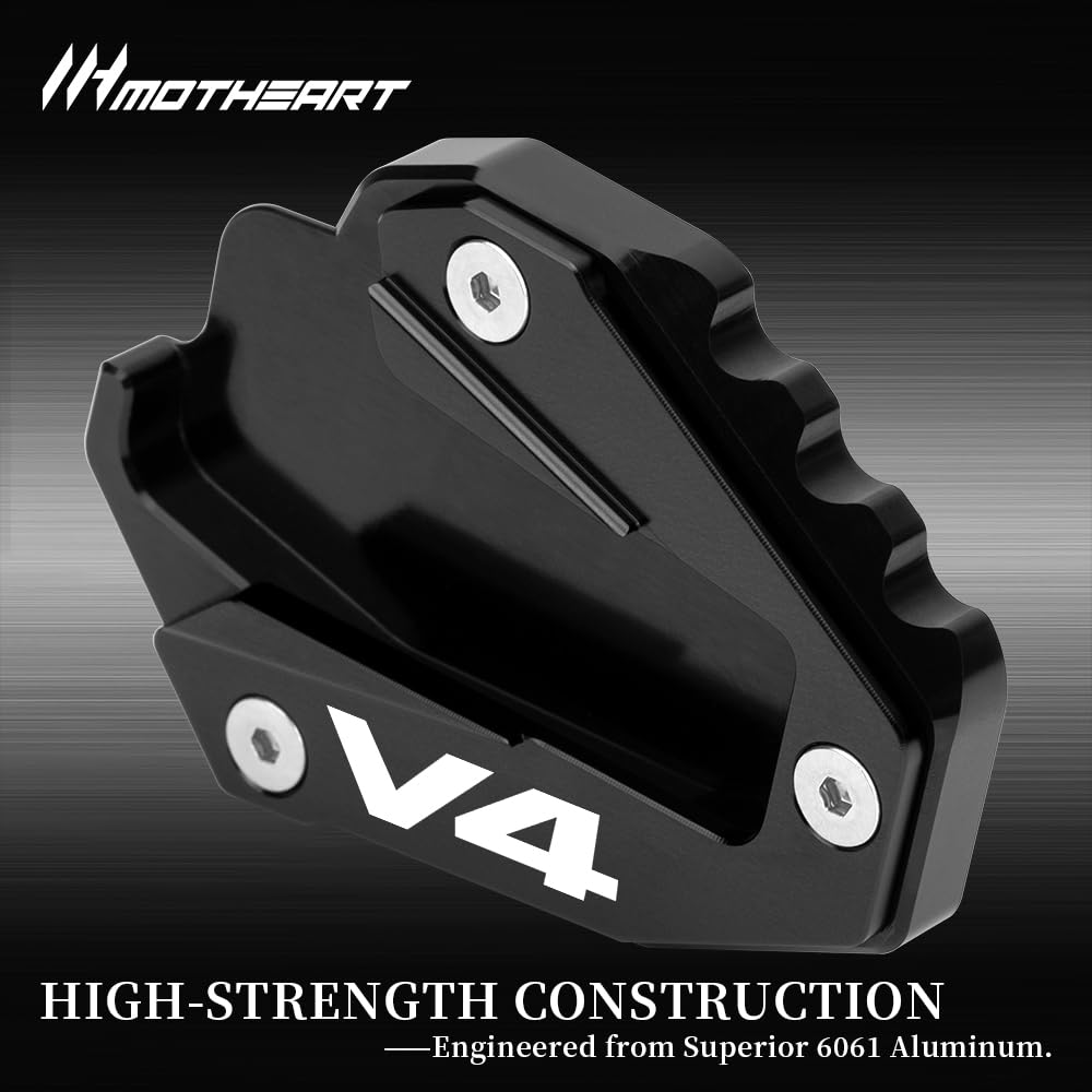 Cavalletto laterale moto Pad per Multistrada V4 2020-2025 Multistrada V4S 2020-2025 Multistrada V4 Rally 2022-2024 parti moto rinforzo supporto accessori (nero)