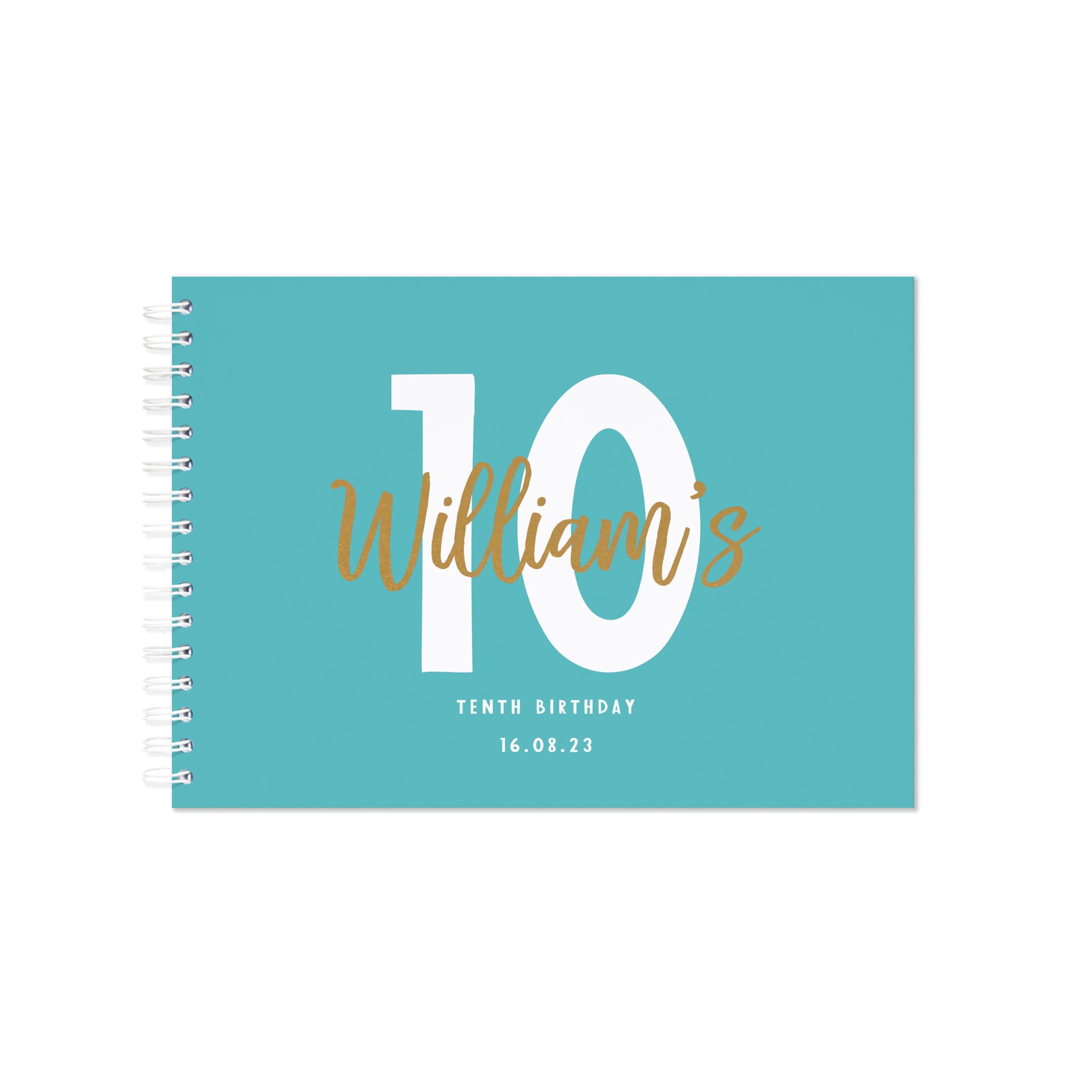 Personalised birthday guestbook | signing birthday guest book scrapbook notebook memories | 30th 40th 50th 60th 70th 80th 90th birthday sign in birthday party decor (A4 Hardback Turquoise)