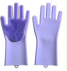 Luva de Silicone de Lavar Louças Esponja Magica Macia Suporte Para Pendurar Resistente Lavagem Prática E-ShopCenter