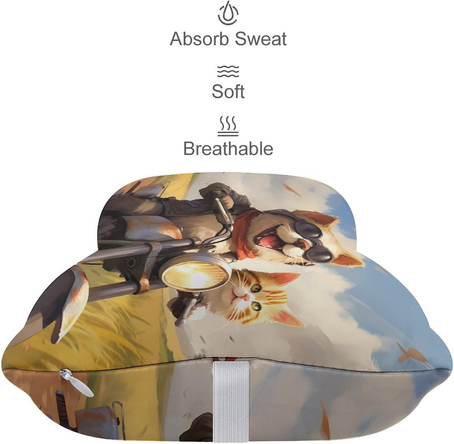 Dog and Cat Motorcycle Road Trip 2 Pack Car Neck Pillow Car Headrest Soft Car Pillow for Most Cars