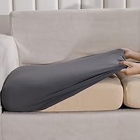 Vista 3 de HOOBUY Funda de cojín impermeable de 2 piezas, elástica para sofá, protector de muebles con elástico, adecuado para sofá biplaza, sofá de 2 plazas