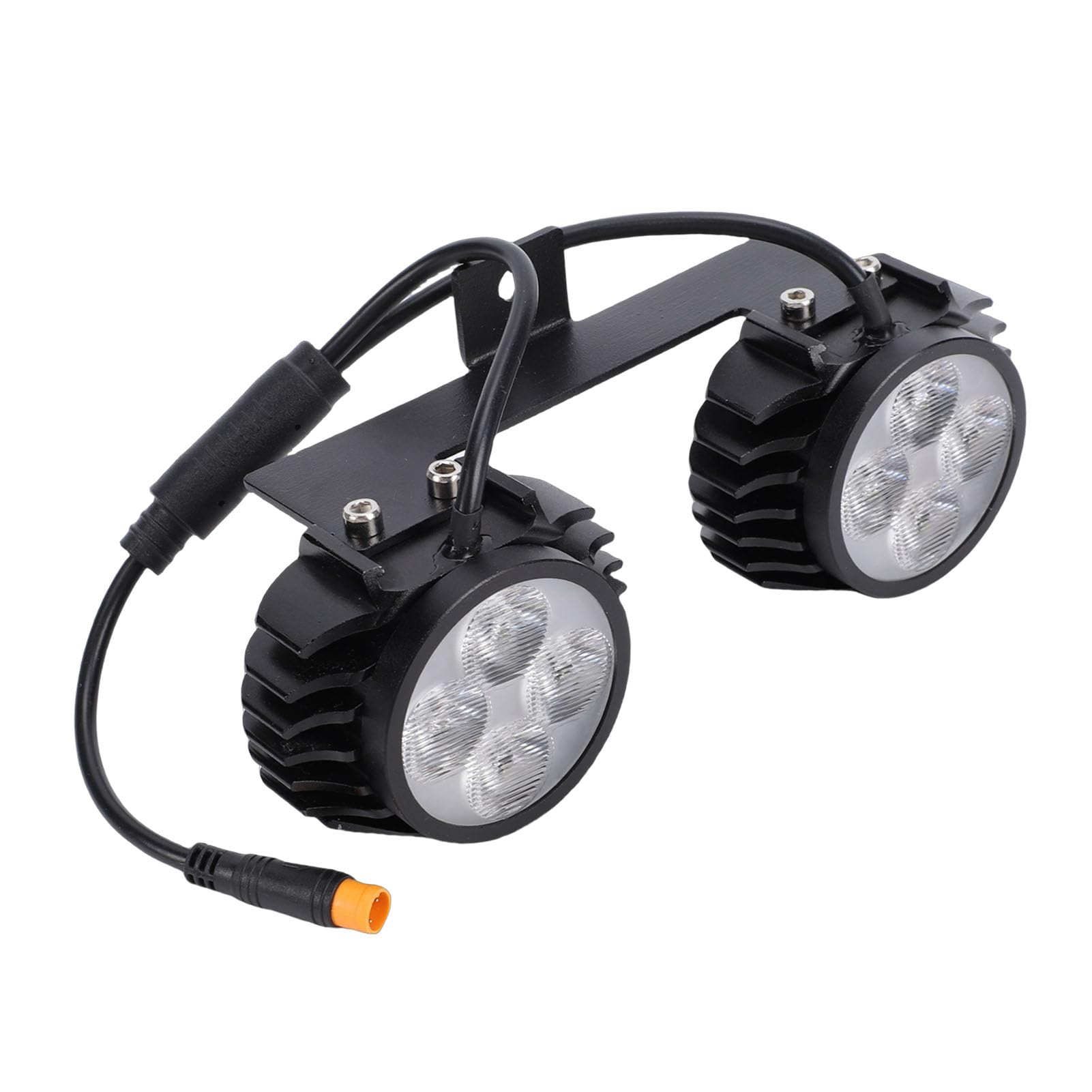 Tbest Luz Delantera de Doble Cabezal para Patinete Eléctrico, Lámpara LED Superbrillante de Aleación de Aluminio para Manillar, para Bicicletas, Motocicletas, Vehículos Compartidos