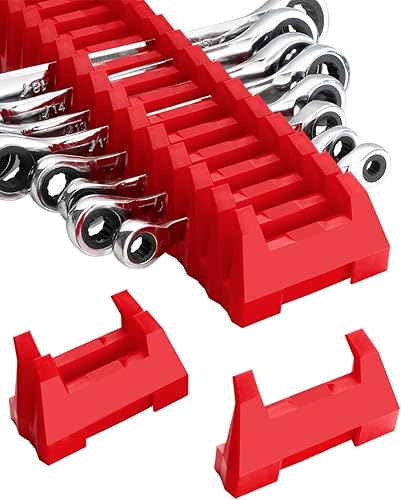 ROTATION Organizador modular de llaves de 42 piezas, caja de herramientas resistente con etiquetas métricas SAE, sistema de almacenamiento de