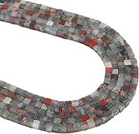 Vista 18 de Cuentas espaciadoras de cubo de aventurina rosa natural, cuentas de piedra cuadradas sueltas de 0.157 in para hacer joyas, 15.0 in/hebra