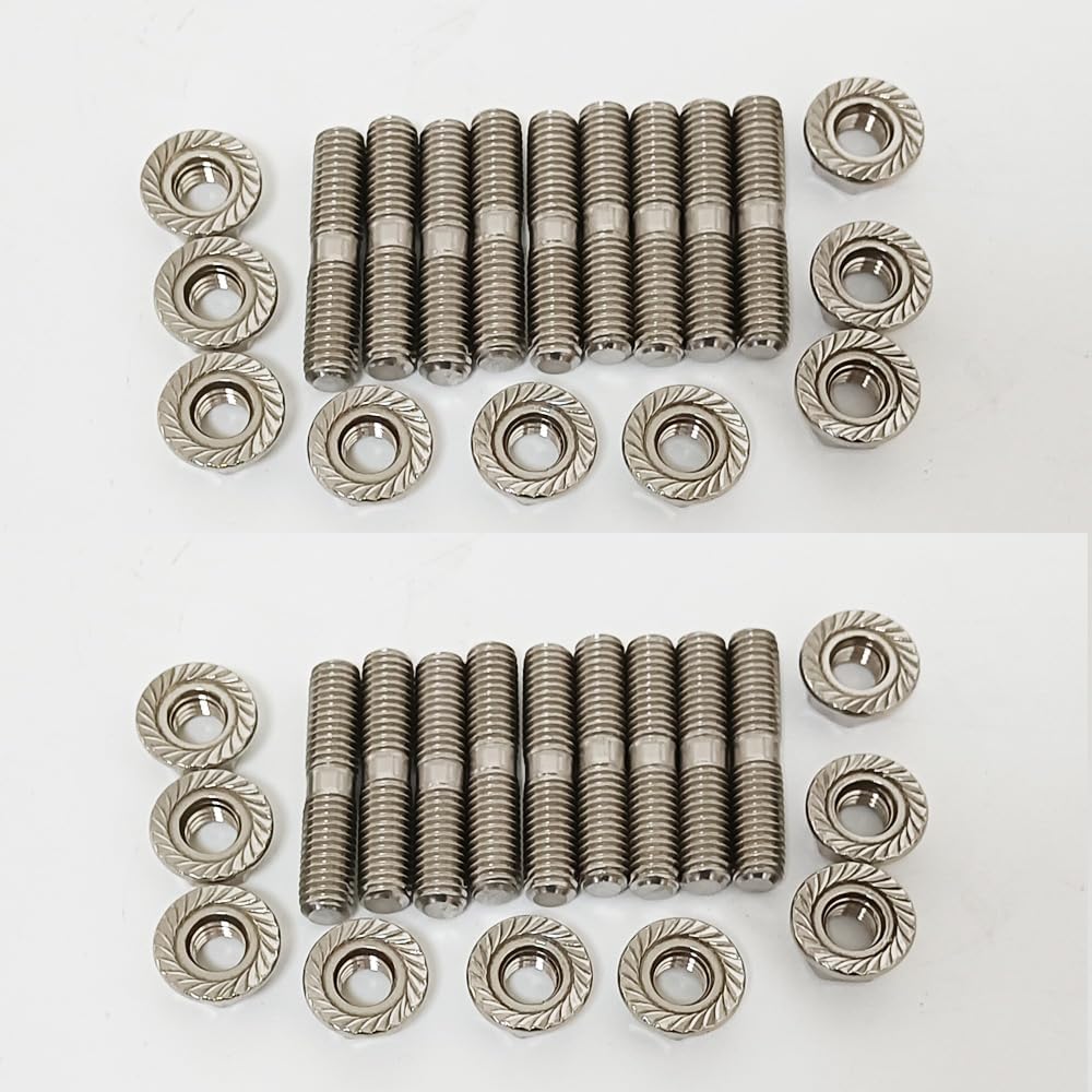 For Civic Acura Integra V3 B D Series Stainless Steel Exhaust Stud M8*40 Exhaust Manifold Stud Serrated Nuts Bolts Screws (9sets)