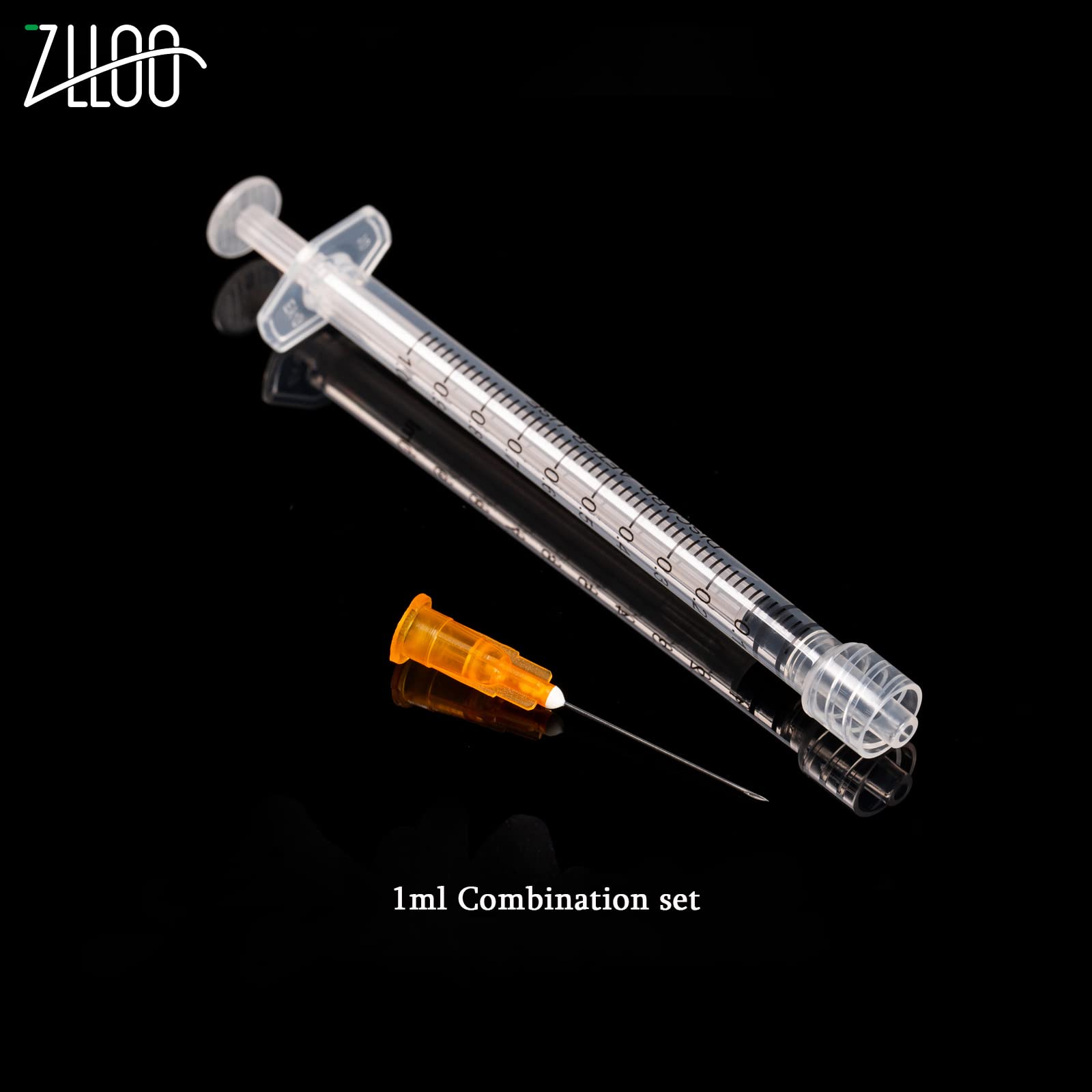 1 ml/cc Plastiktube mit 25G-25mm Kopf, Einweg-Luer-Lock Unabhängige Verpackung, Einfach zu Bedienen (100 Stück)