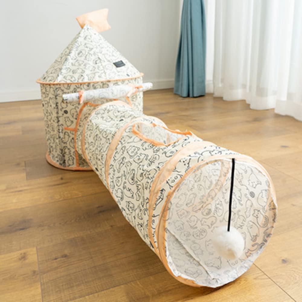 Casa para Gatos Juguete para Gatos Túnel Plegable para Gatos Cama para Gatos Juguetes para Interiores Tienda Interactiva
